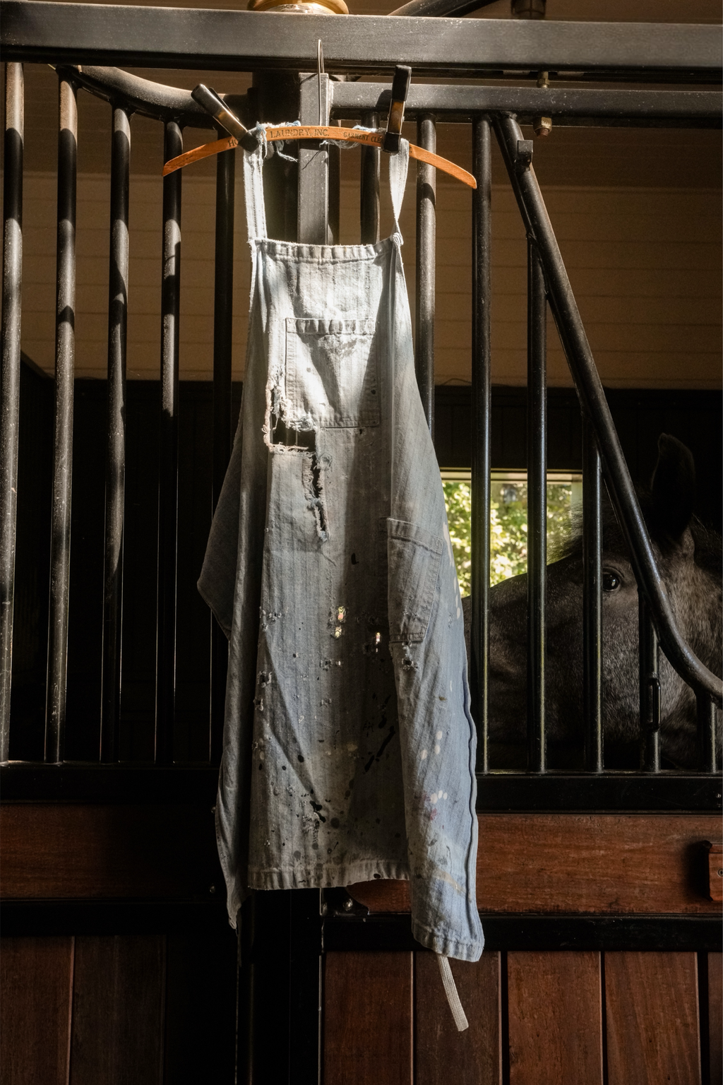 Heavily Distressed Vintage Herringbone Utility Apron | Artist Workwear Piece