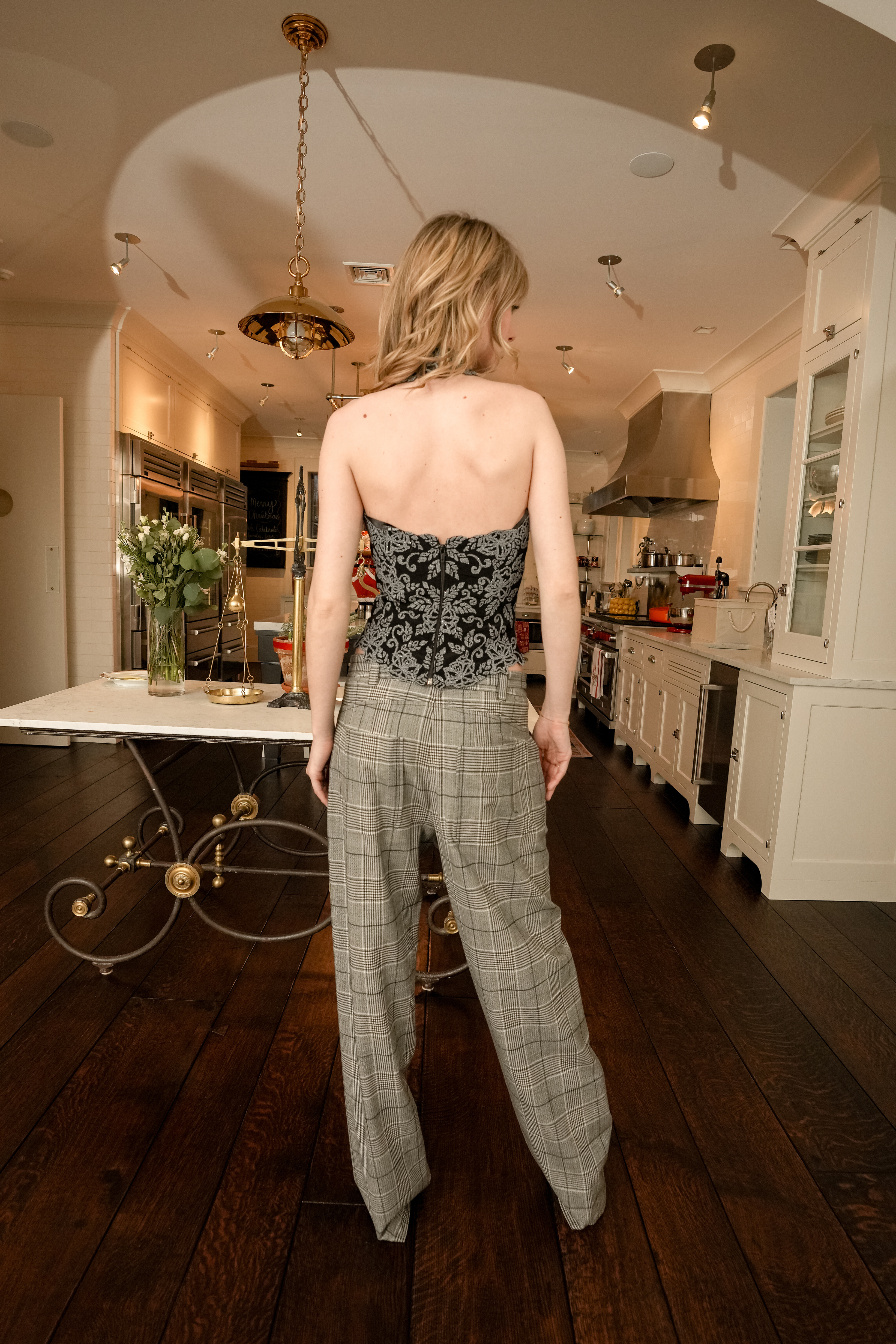 Tadashi Shoji Beaded Nylon Halter Top (S–M)