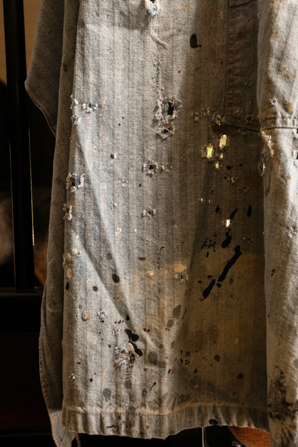 Heavily Distressed Vintage Herringbone Utility Apron | Artist Workwear Piece