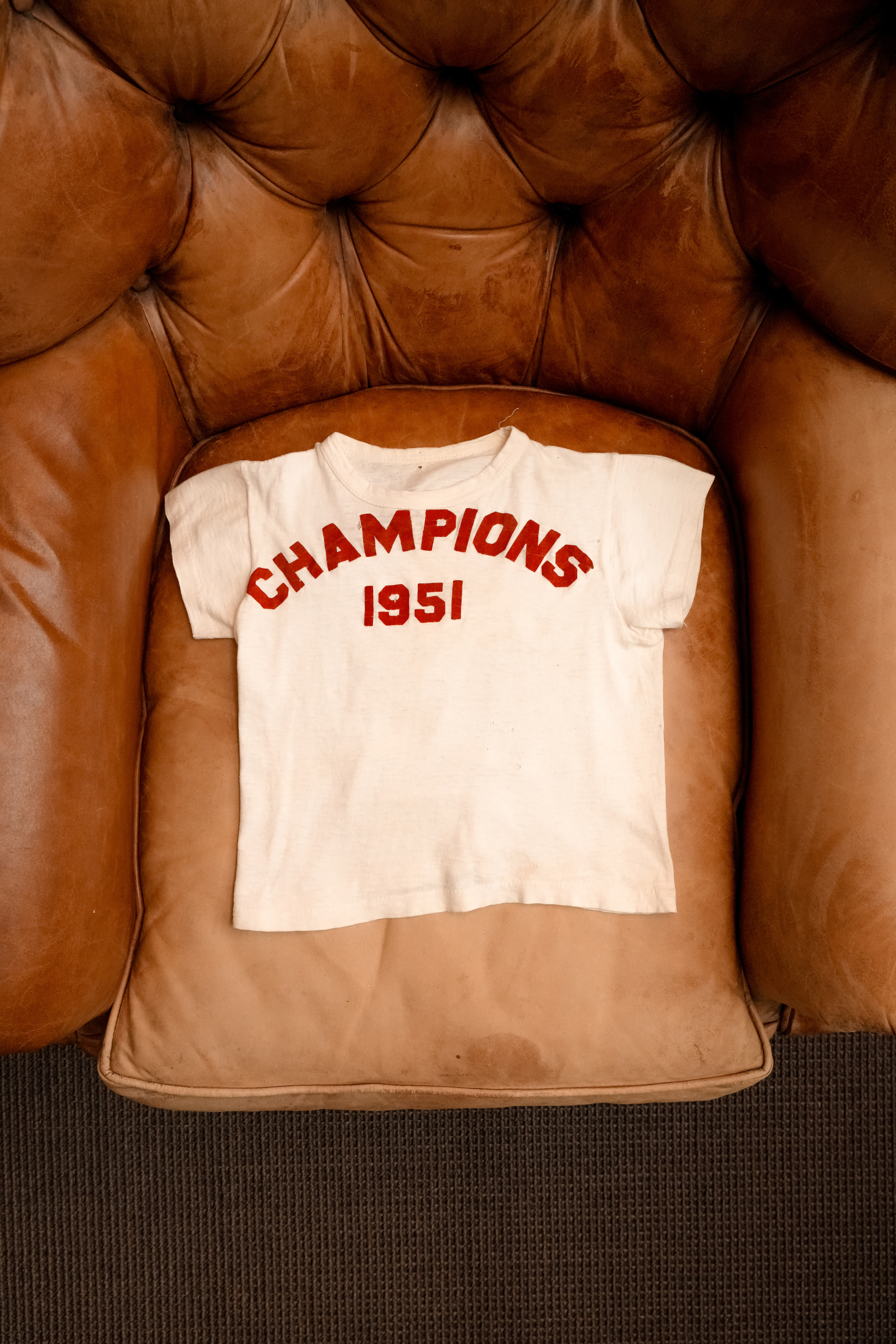 Rare True Vintage 1951 Champion Graphic Collegiate T-Shirt (XXS-XS)