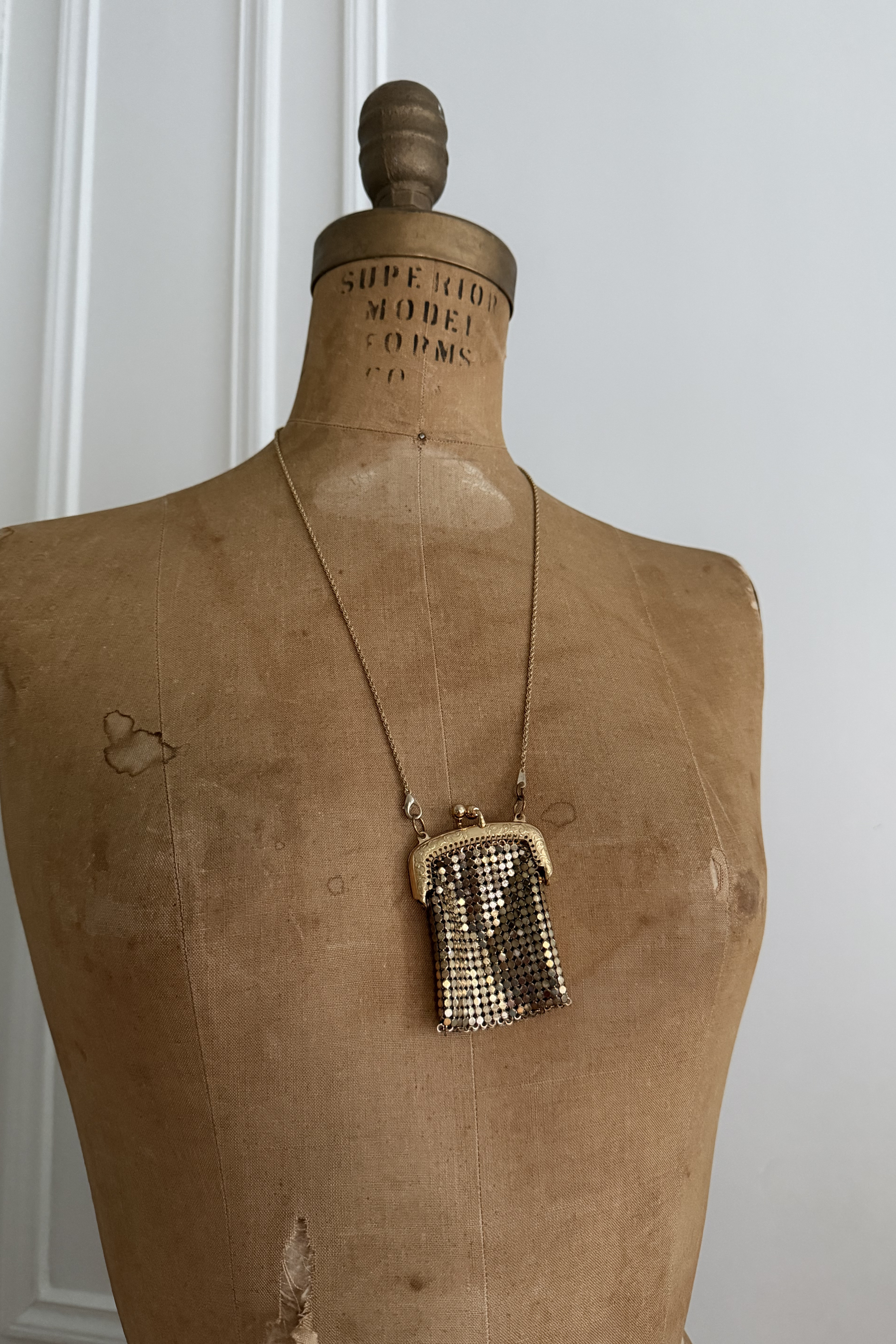 Vintage Mesh Coin Purse Necklace