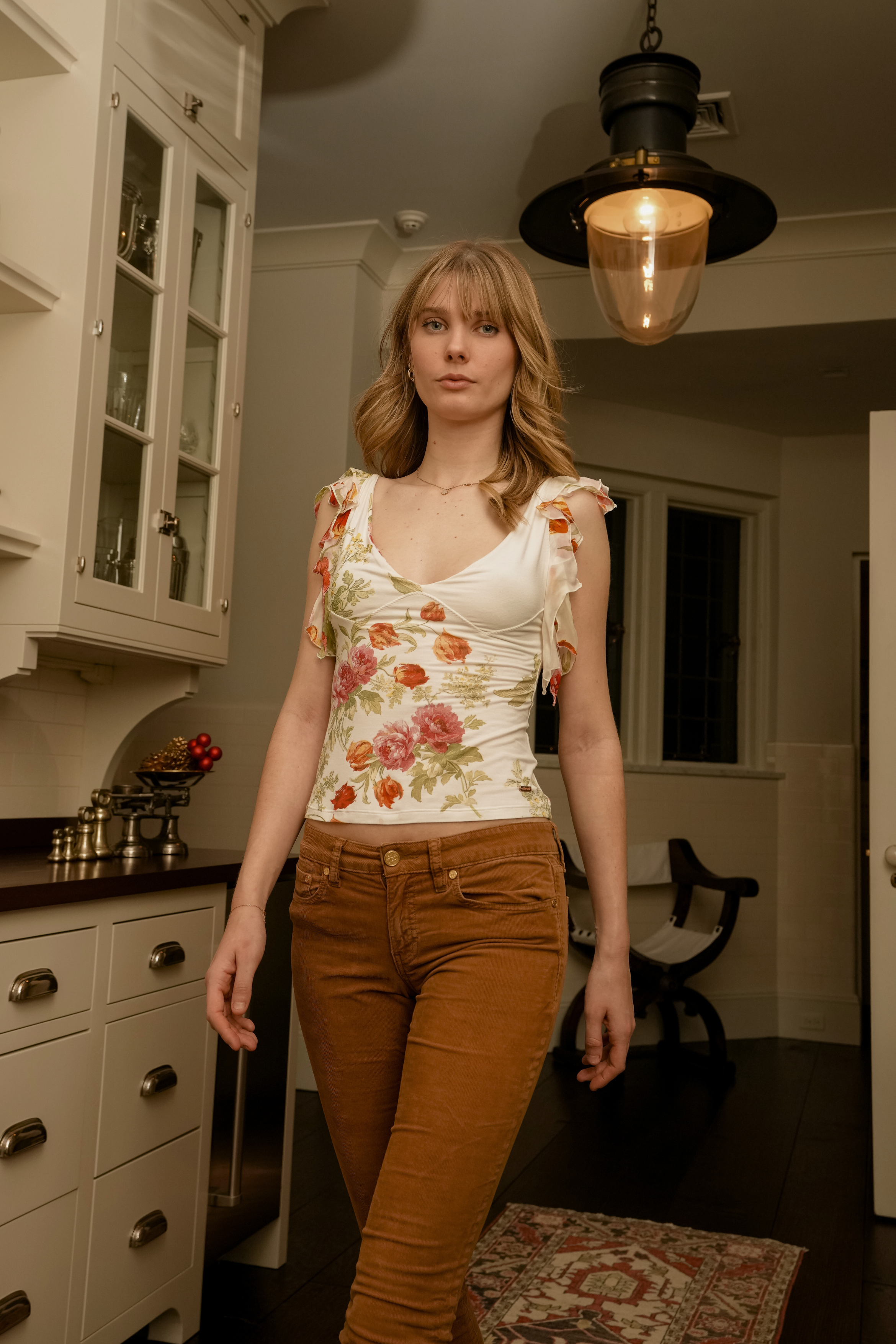 Early 2000s Roberto Cavalli Floral Ruffle Top (XS–S)