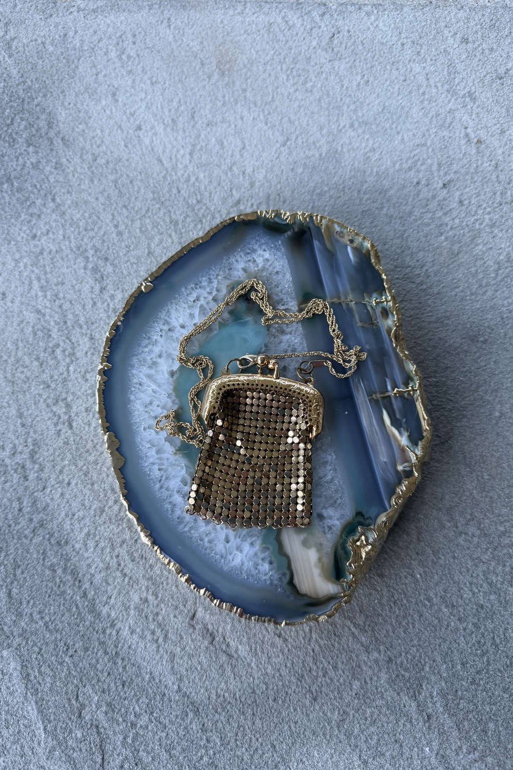 Vintage Mesh Coin Purse Necklace