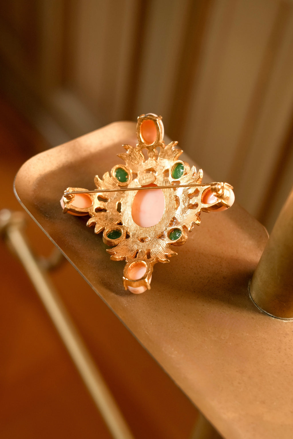Pauline Rader Pink Cabochon Brooch