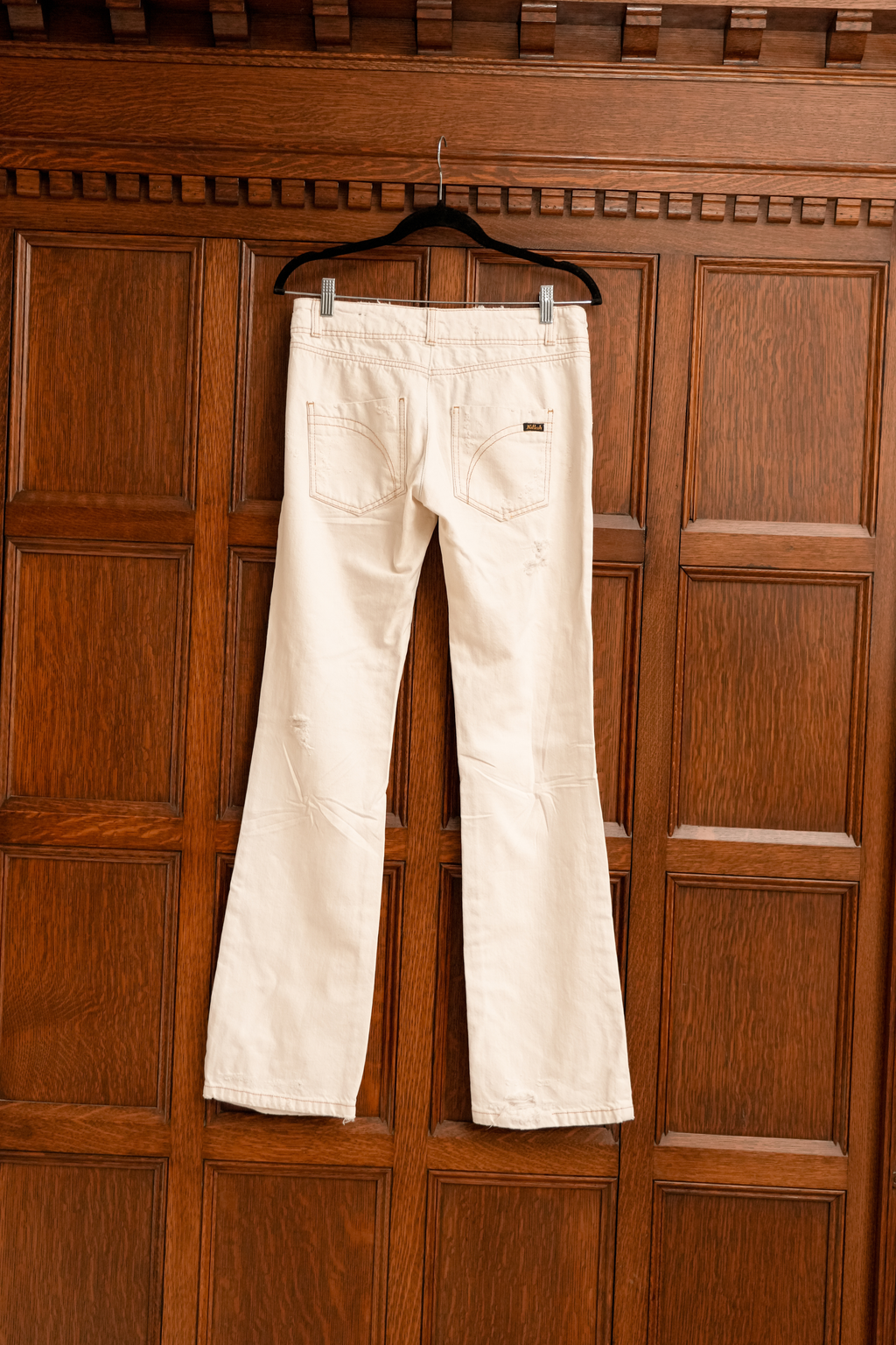 Vintage Killah by Miss Sixty Cream Low-Rise Bootcut Jeans | Made in Italy (Size 26)