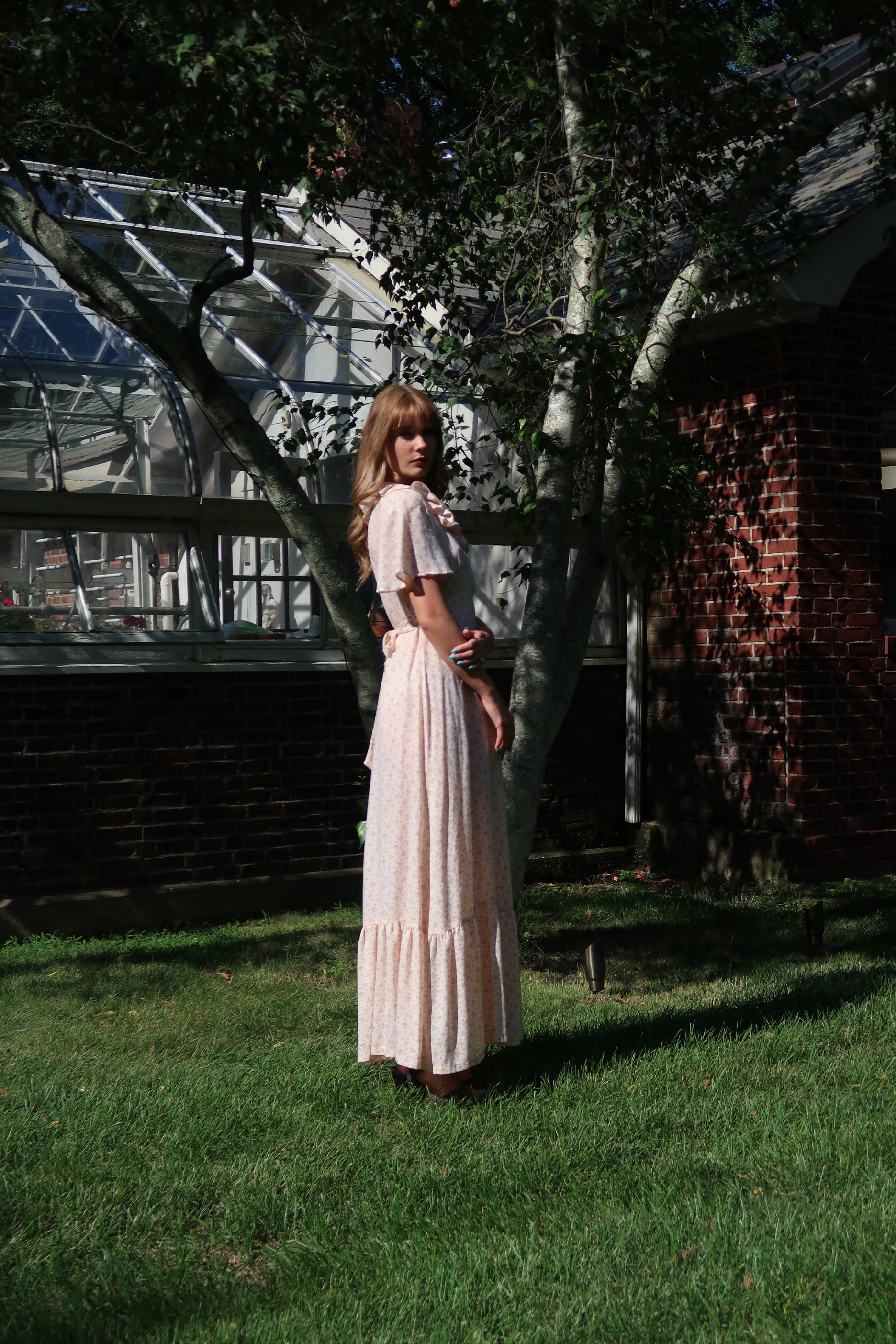 1970s Floral Prairie Maxi Dress