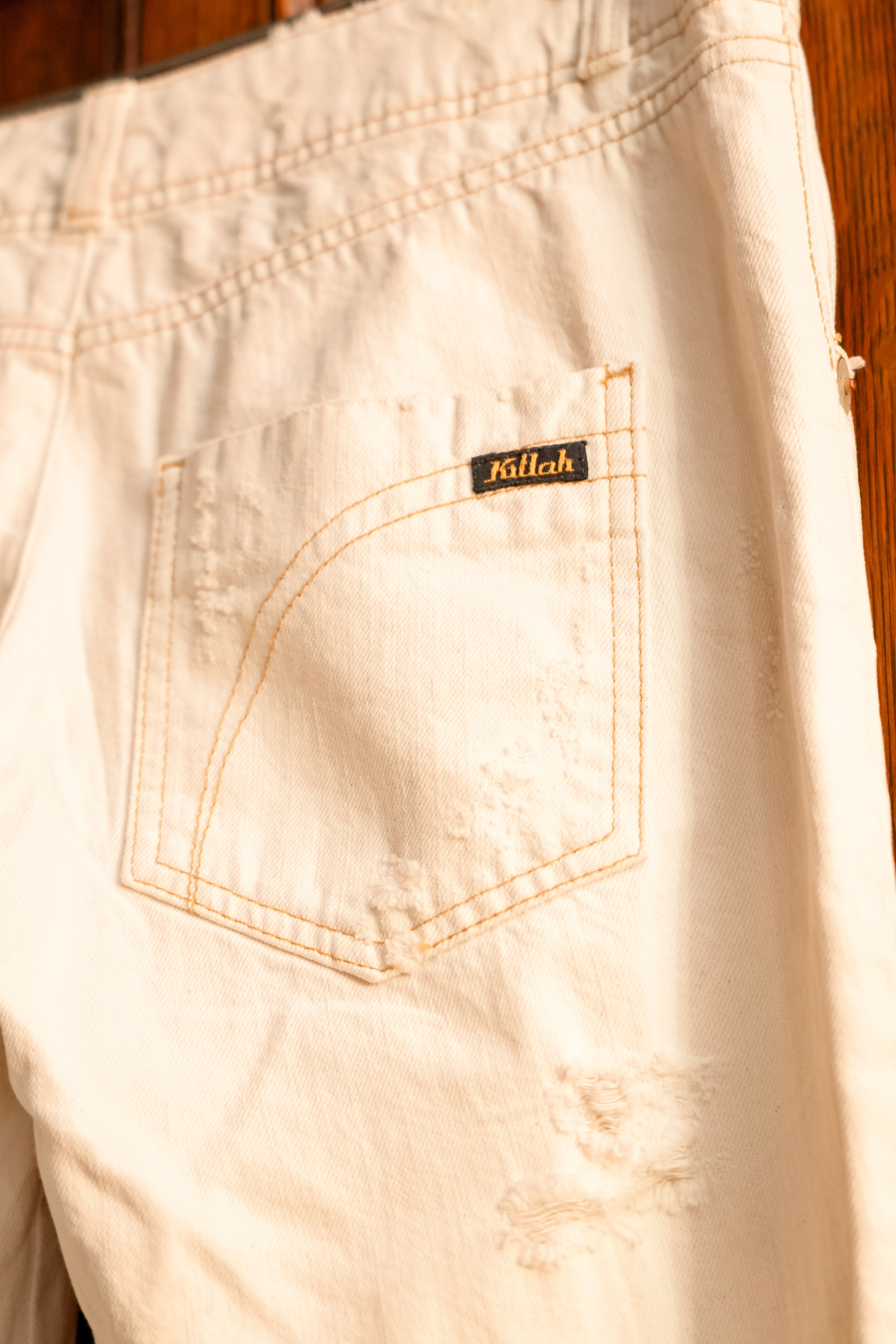Vintage Killah by Miss Sixty Cream Low-Rise Bootcut Jeans | Made in Italy (Size 26)
