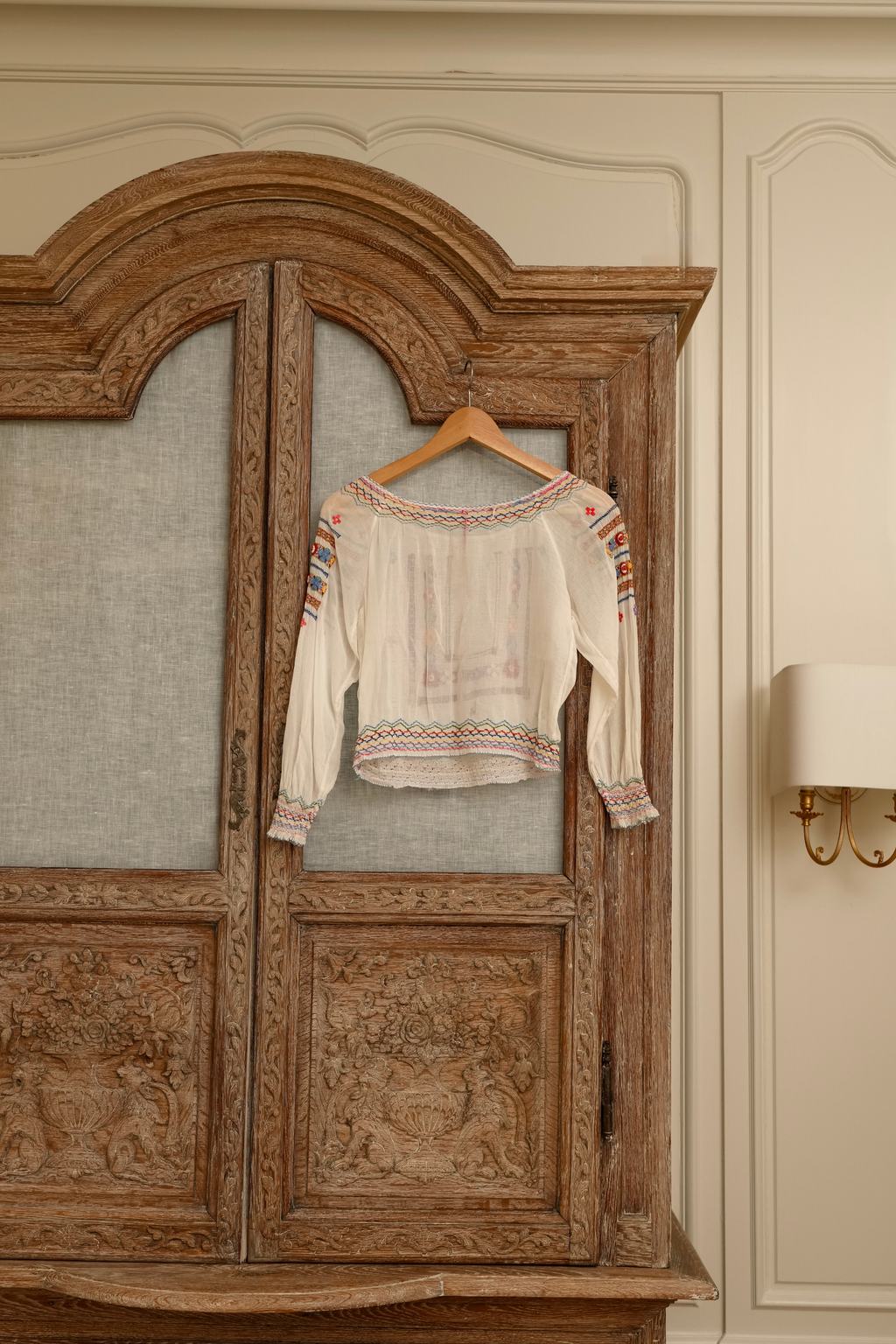 Vintage 1930's Hungarian Embroidered Peasant Blouse (XS-S)