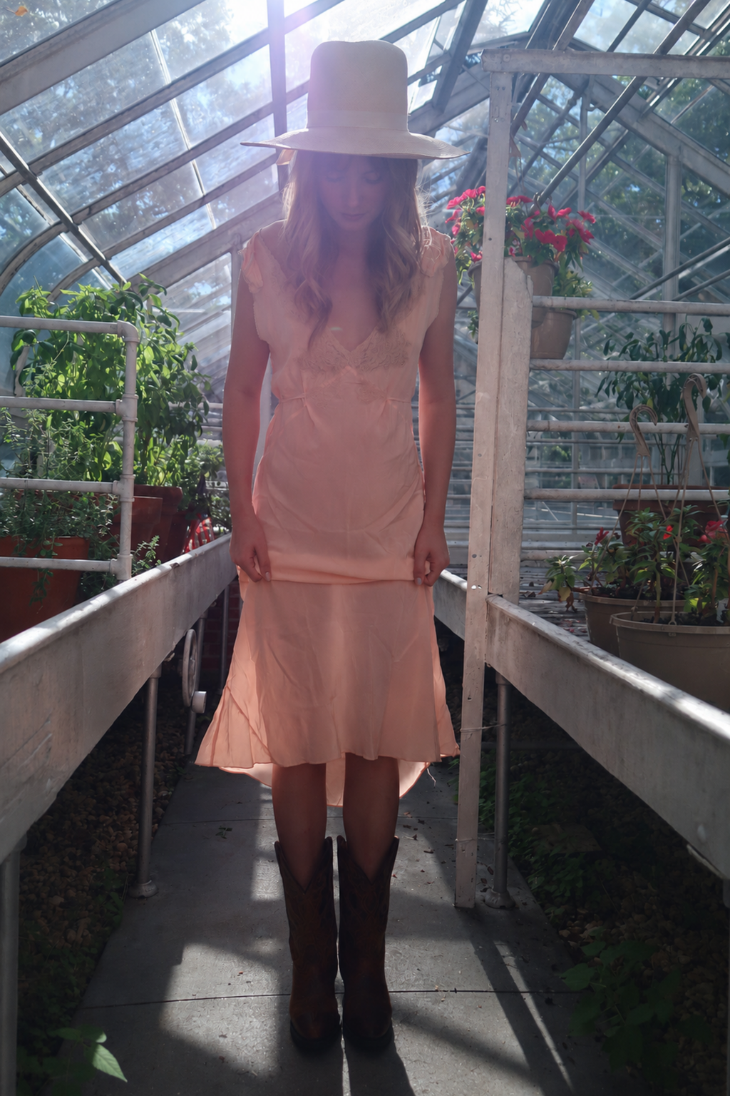 1930s Pink Slip Dress | 100% Silk with Lace Applique & Back Ties (XS-M)