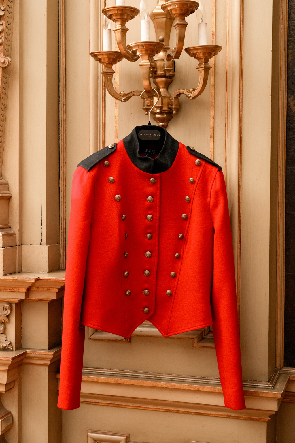 Red Rugby Ralph Lauren Military Jacket with Gold Buttons (XS-S)