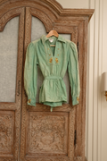 1970s boho folk top with floral embroidery and cuff details