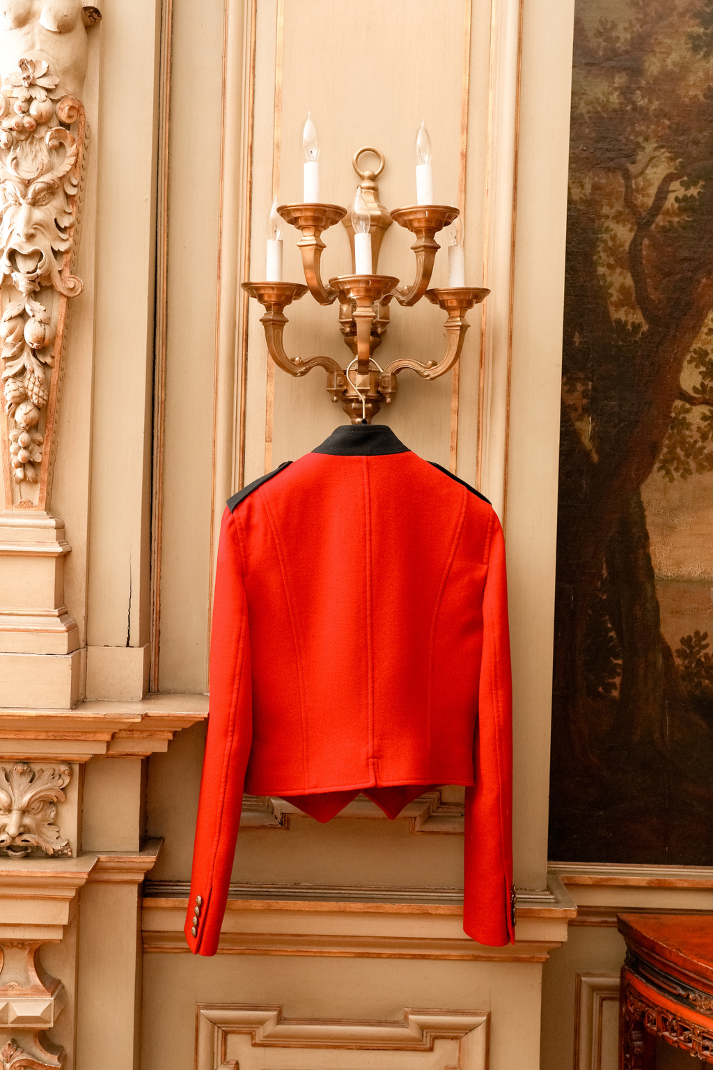 Red Rugby Ralph Lauren Military Jacket with Gold Buttons (XS-S)