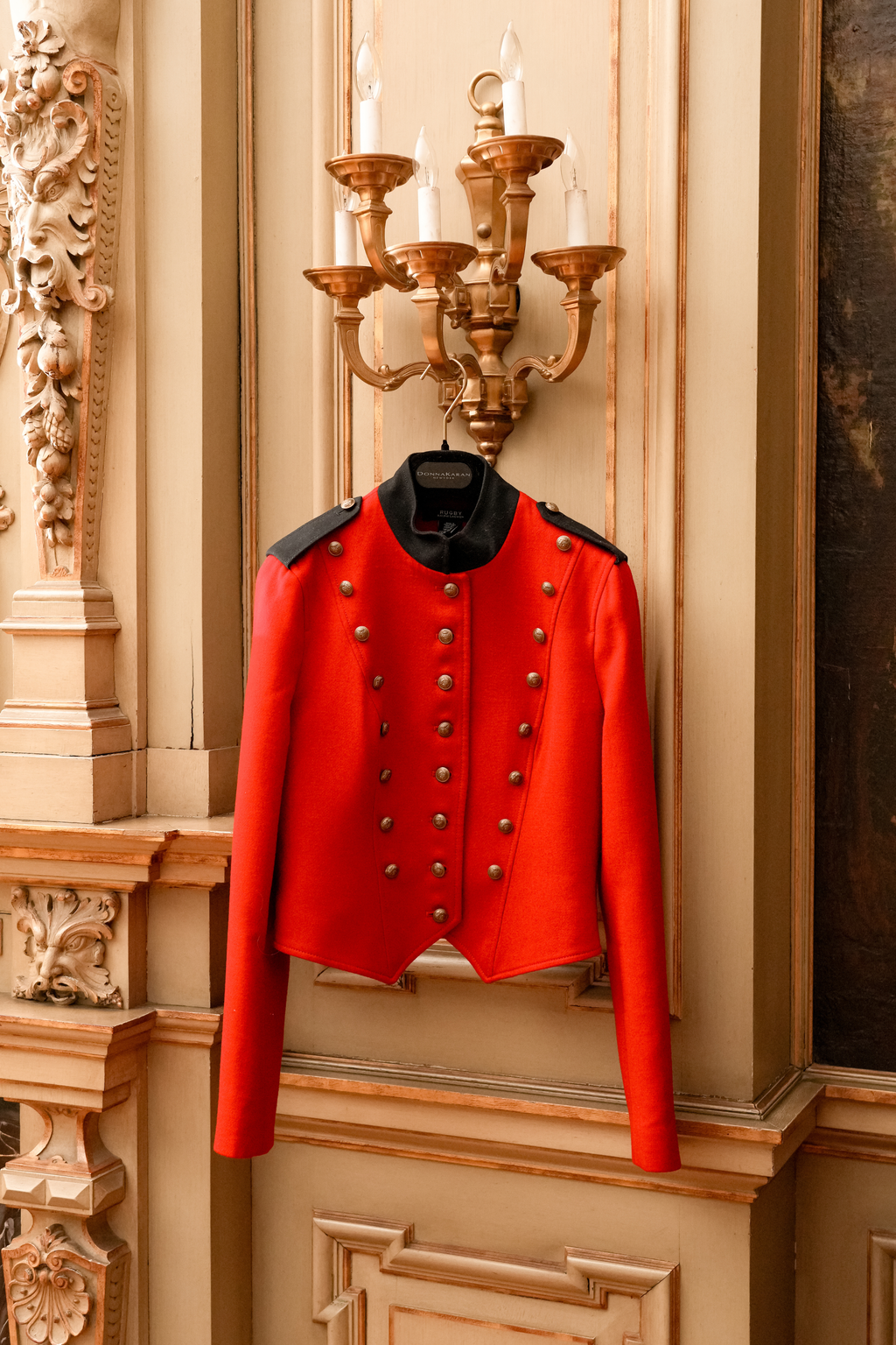 Red Rugby Ralph Lauren Military Jacket with Gold Buttons (XS-S)