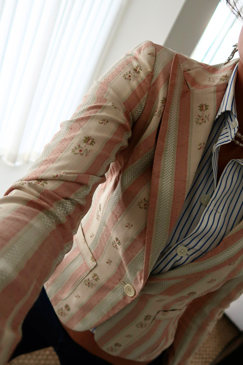Ralph Lauren Collection Silk Heritage Stripe Blazer (S-M)