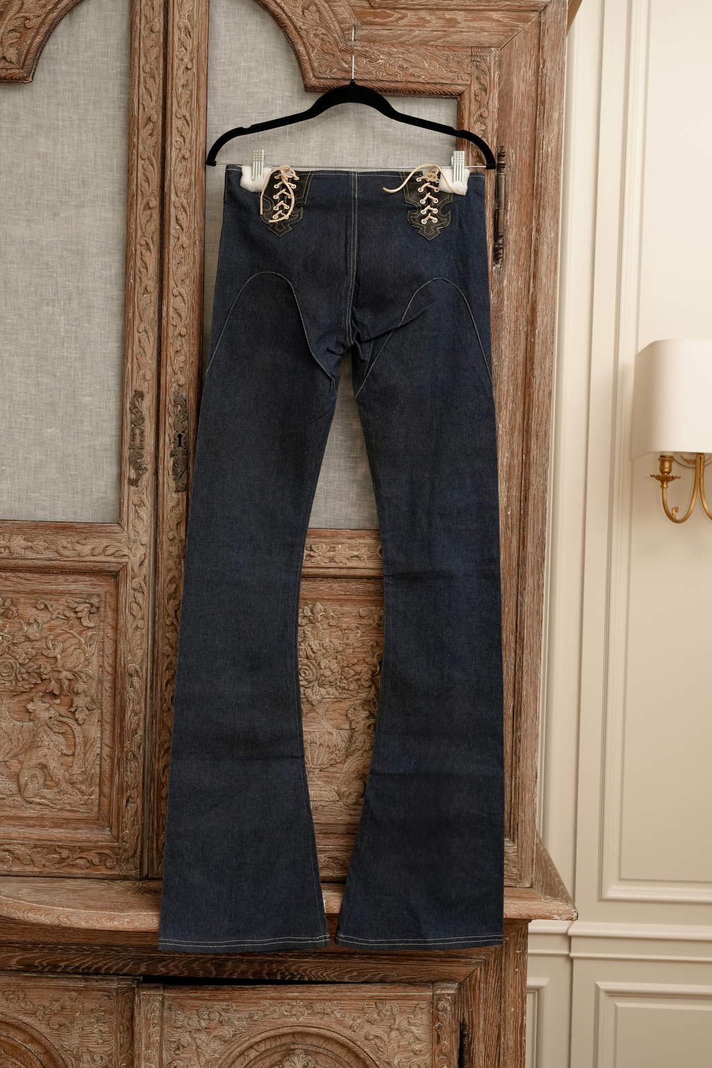 Deadstock Electric Barbarella Rockstar Lace-Up Jeans | Dark Wash (S-M)
