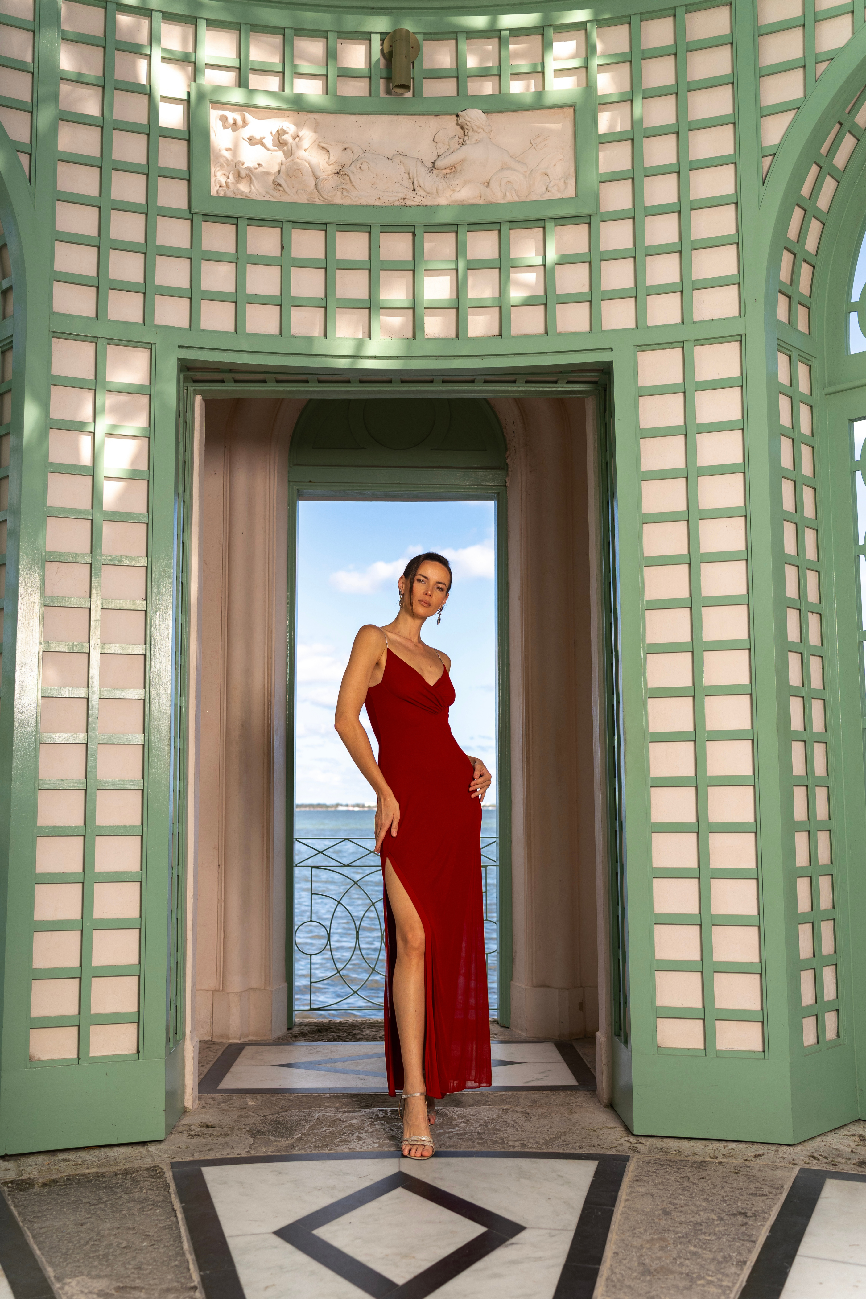 Rare Balmain Crystal Strap Red Carpet Gown – Early 2000s (XS-S)