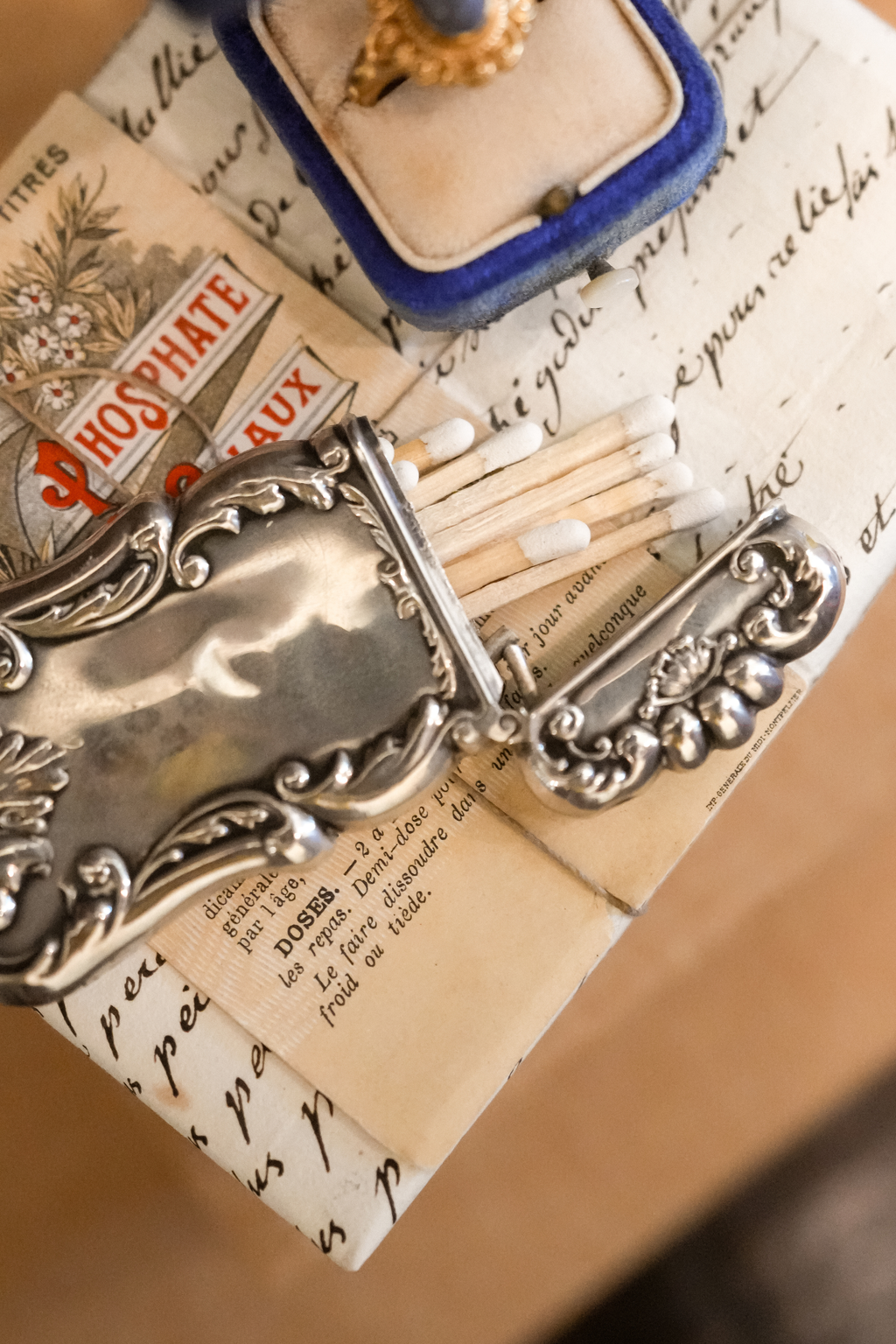 Antique Art Nouveau Silver Match Safe Holder | Ornate Vesta Case