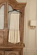 Vintage Edwardian Embroidered Net Lace Skirt | Ivory (XS-S)