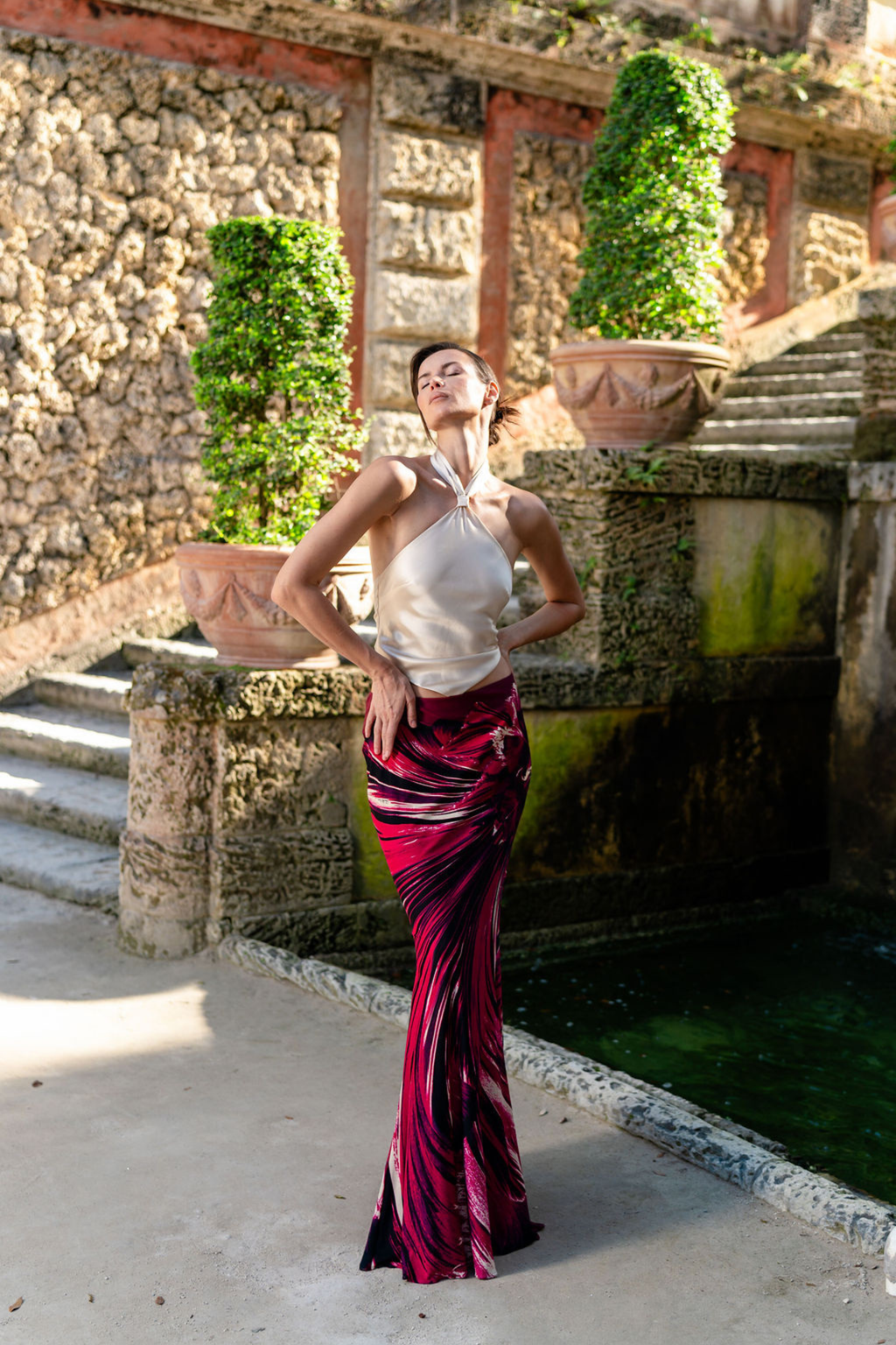 Archival Roberto Cavalli 2008 Liquid Magma Maxi Skirt (S-M)