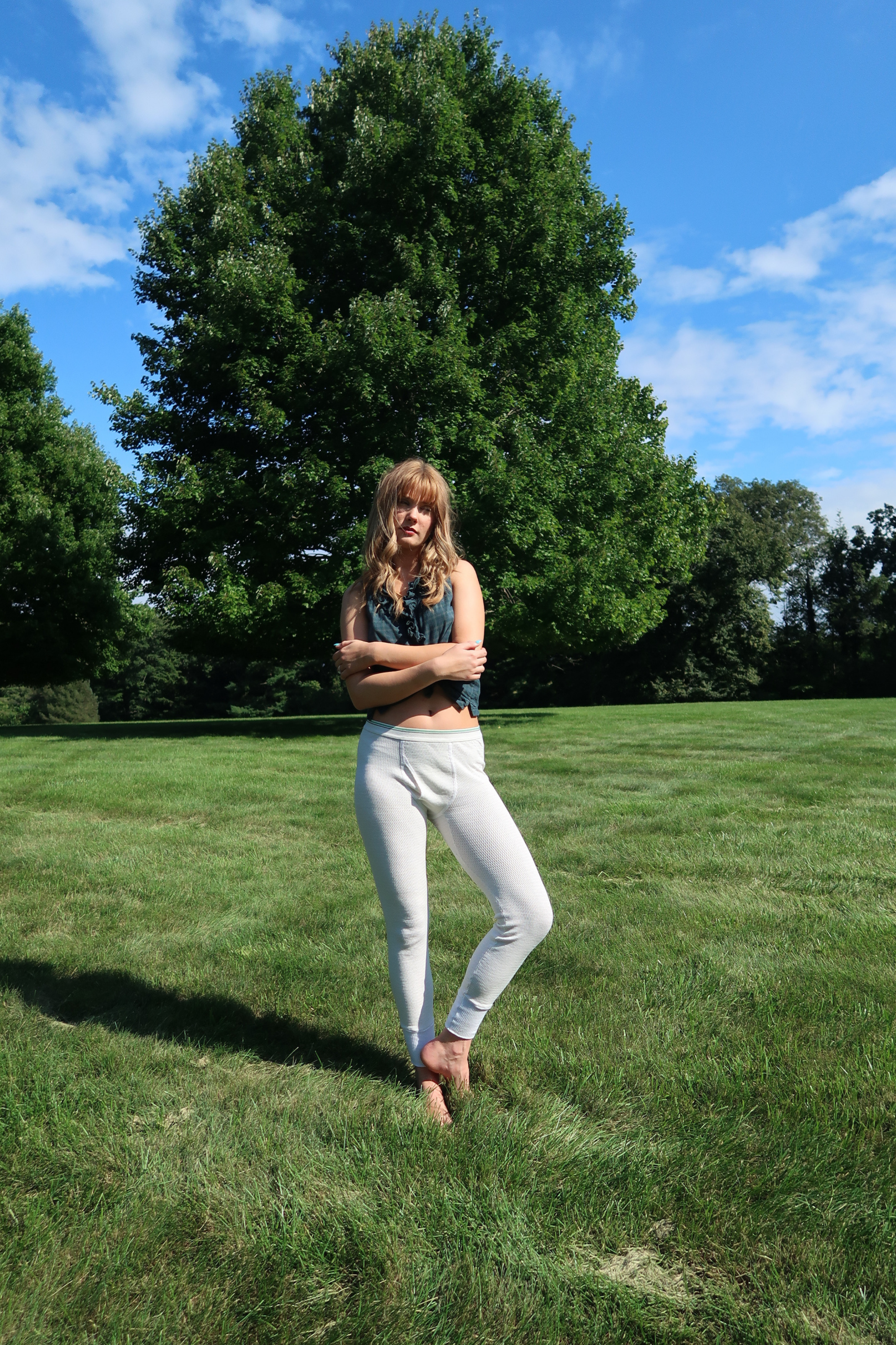 1980s Hanes Waffle-Knit Cream Thermal Long Johns