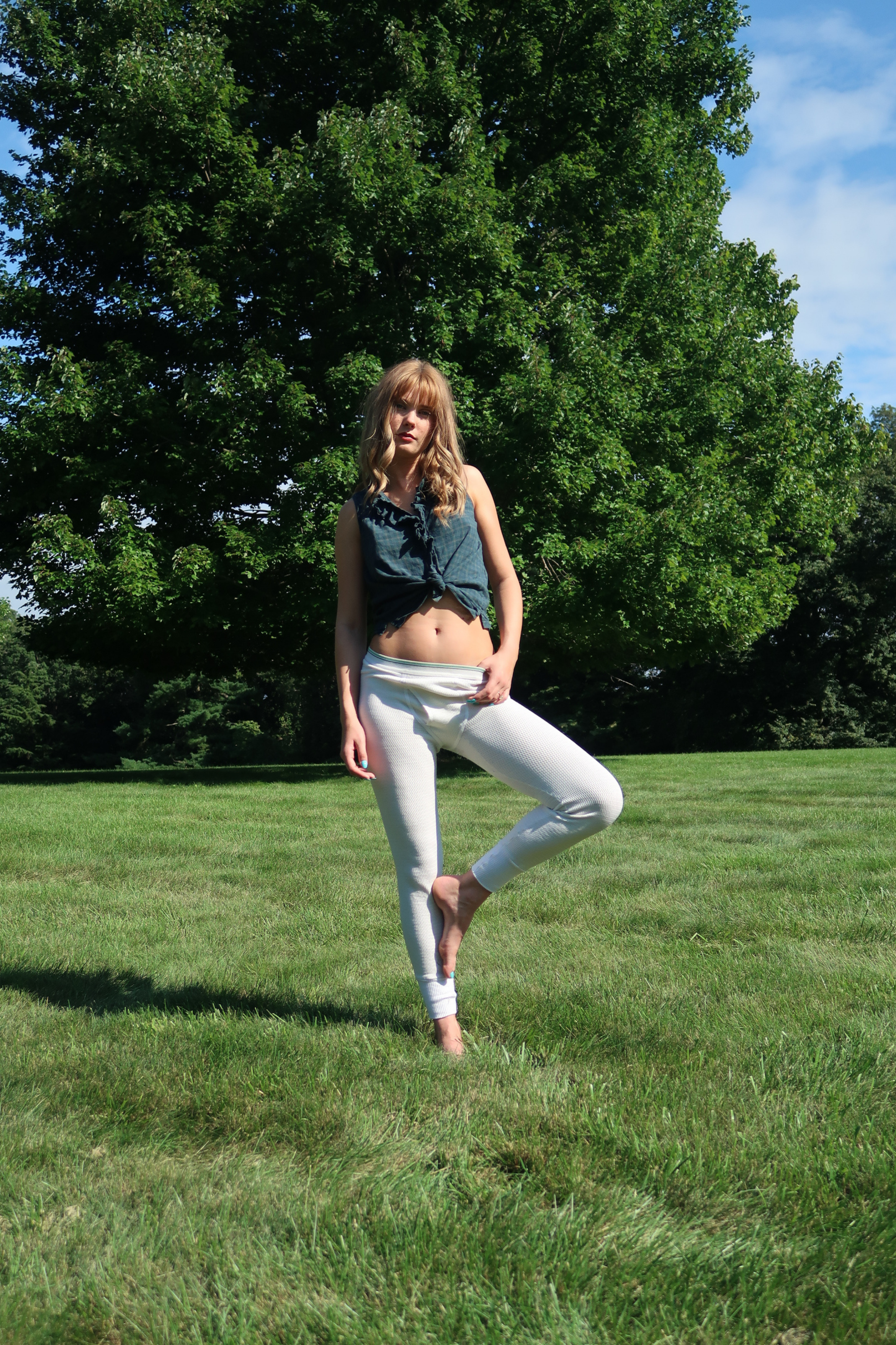 1980s Hanes Waffle-Knit Cream Thermal Long Johns
