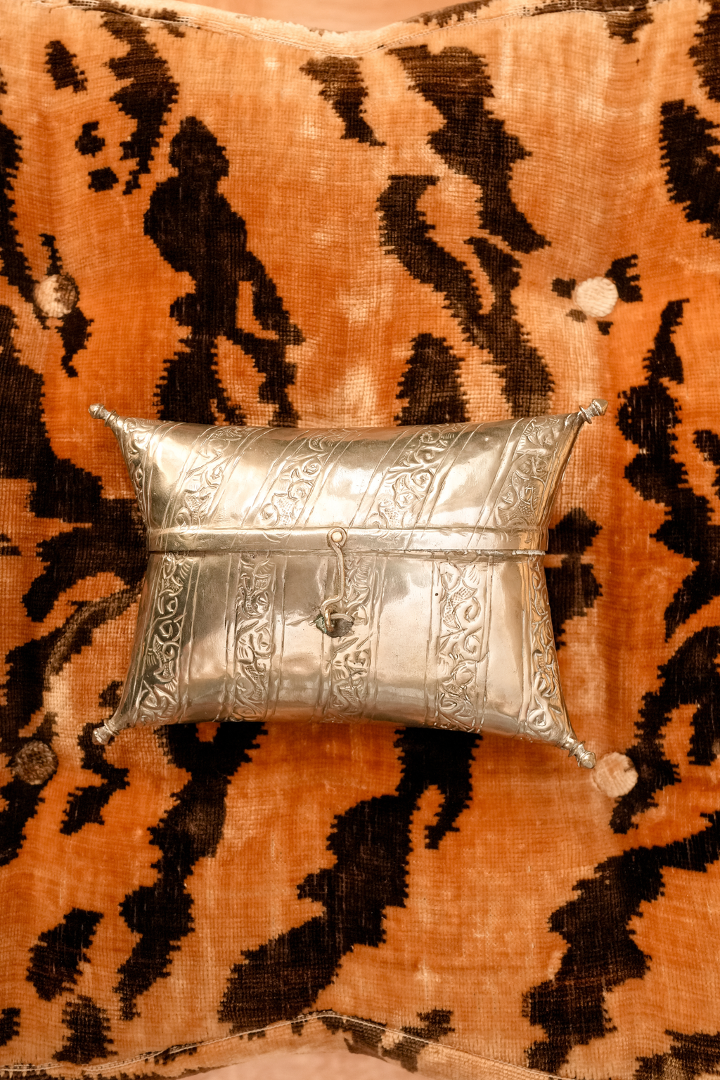 Early 20th-Century Silver Embossed Metal Evening Purse