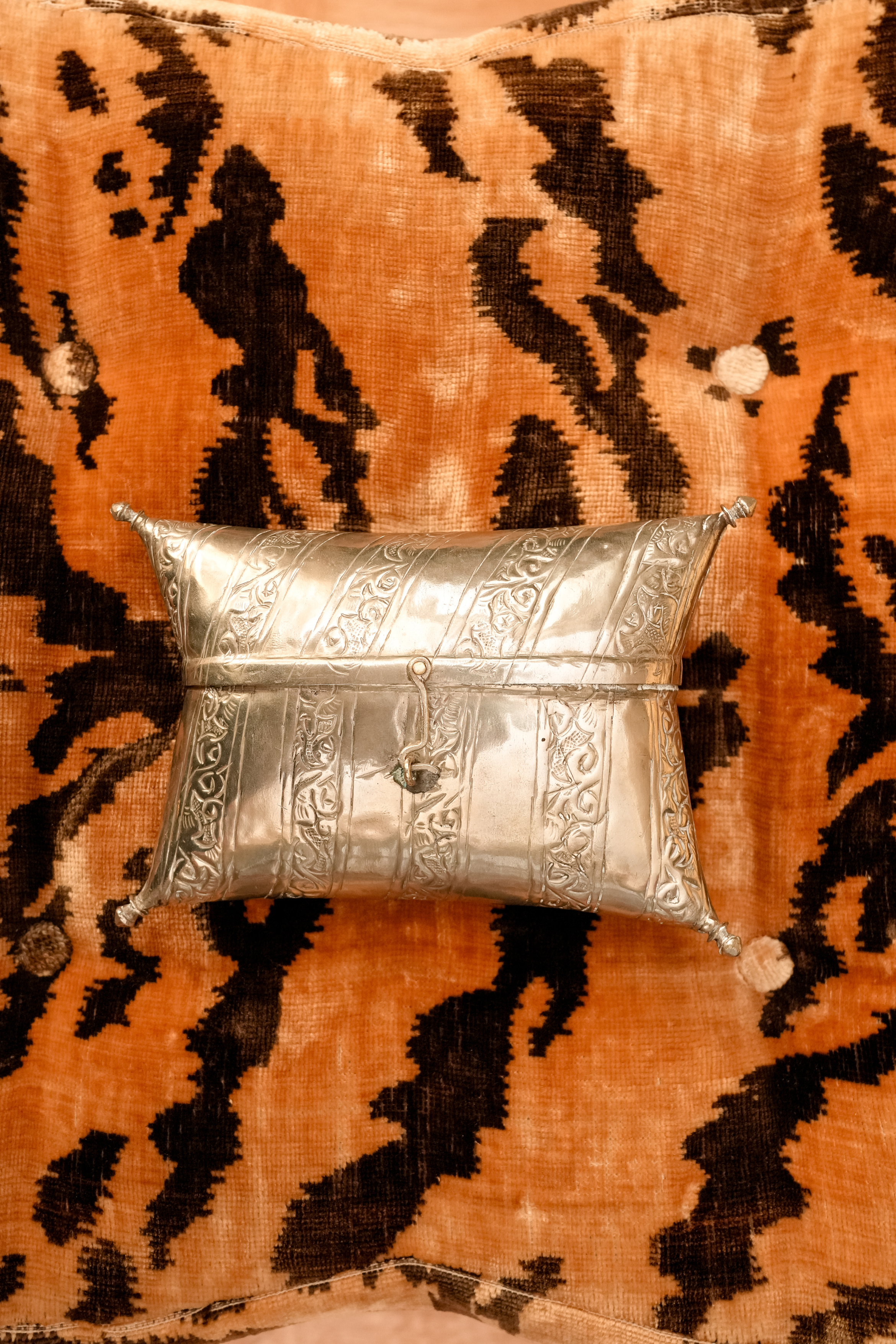 Early 20th-Century Silver Embossed Metal Evening Purse