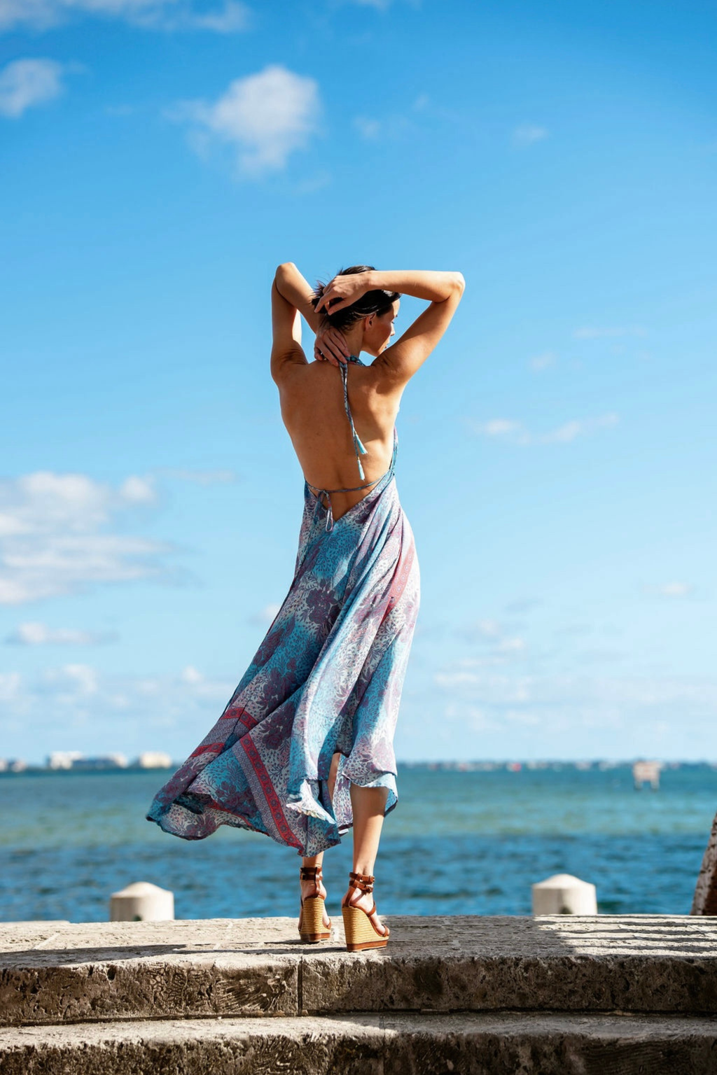 Seaside Silk Halter Dress (One Size)