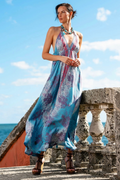 Seaside Silk Halter Dress (One Size)