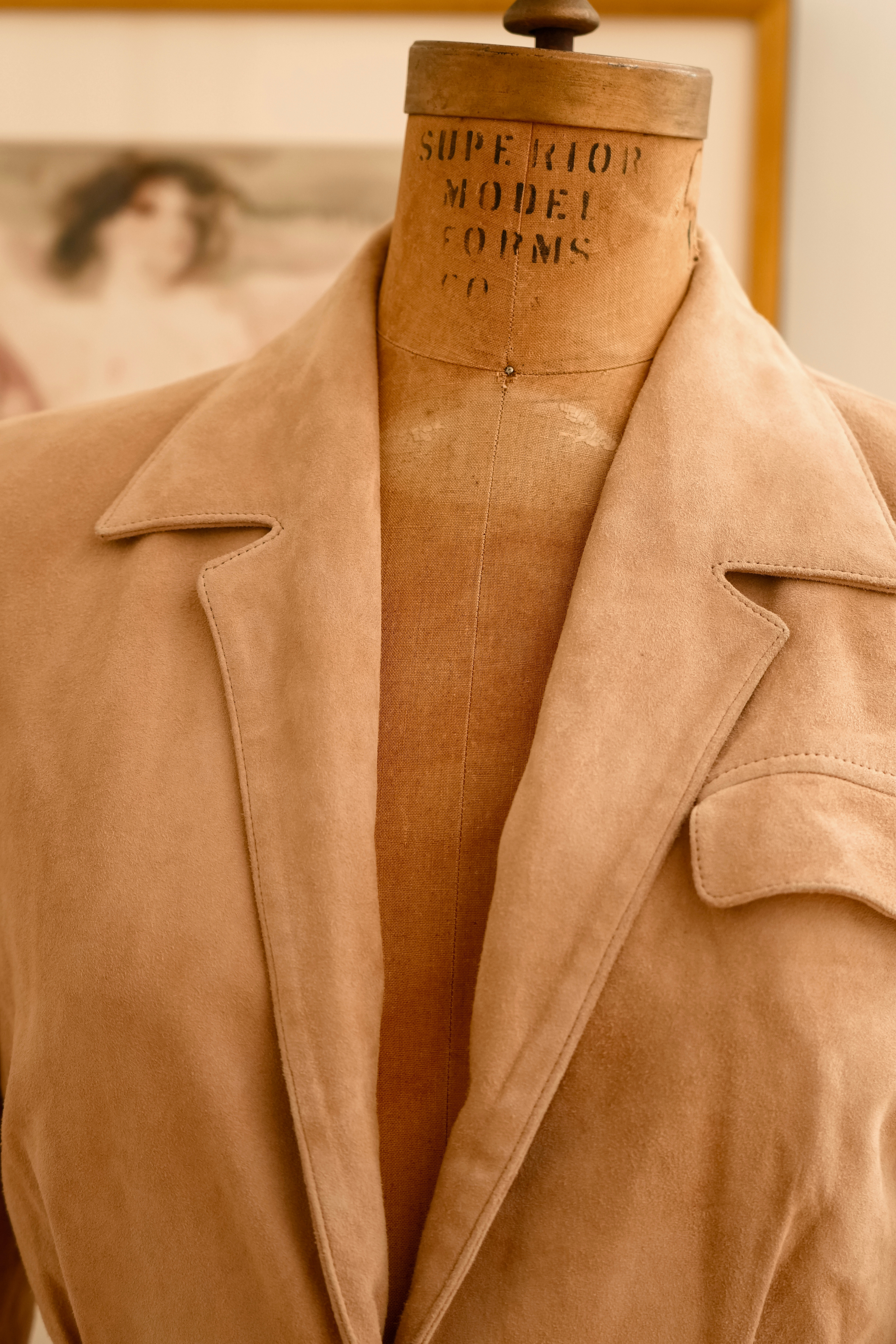 Vintage Ralph Lauren Collection Tan Suede Tailored Blazer Jacket | Size 8