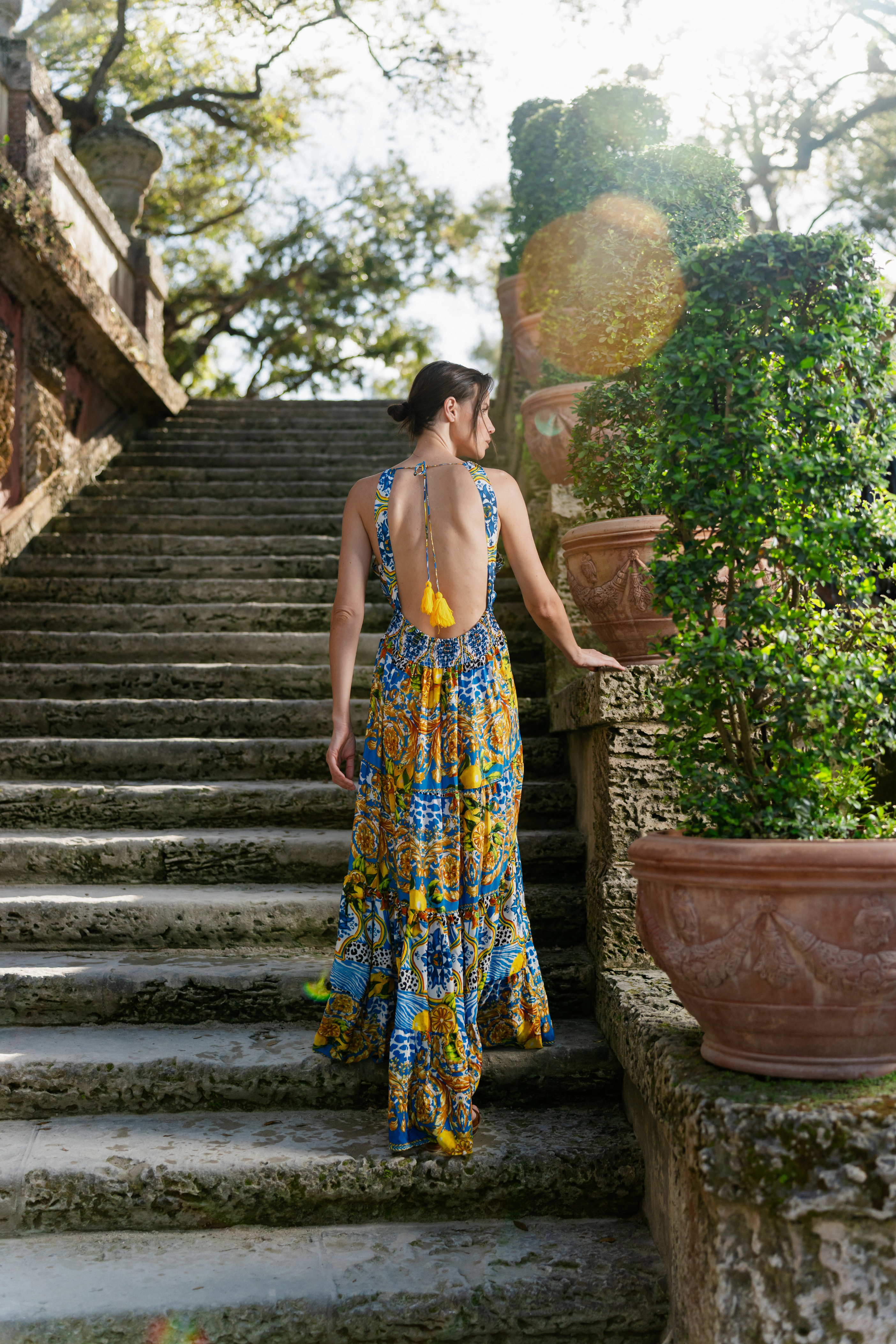Amalfi Azure & Citron Maxi Dress (One Size)