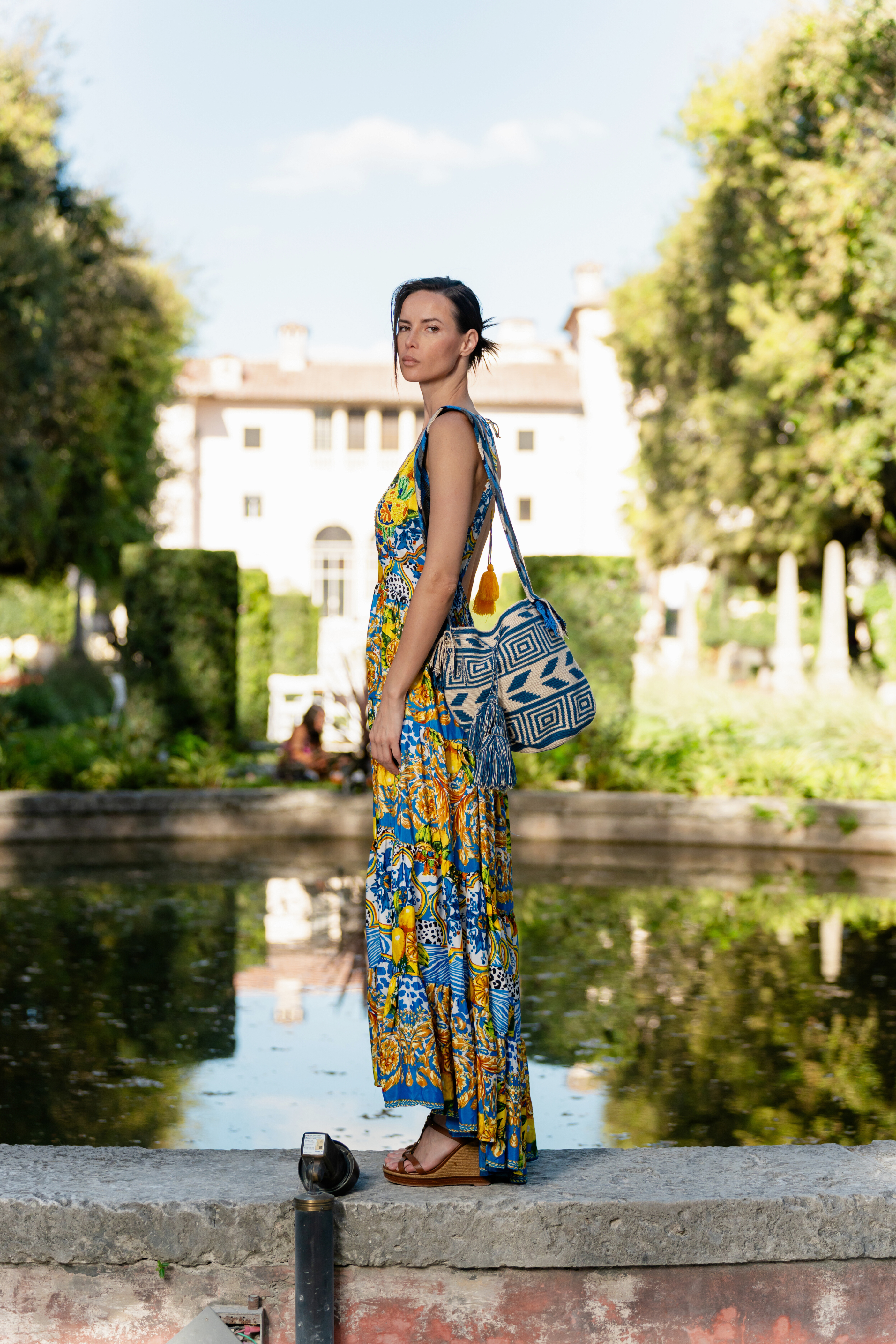 Amalfi Azure & Citron Maxi Dress (One Size)