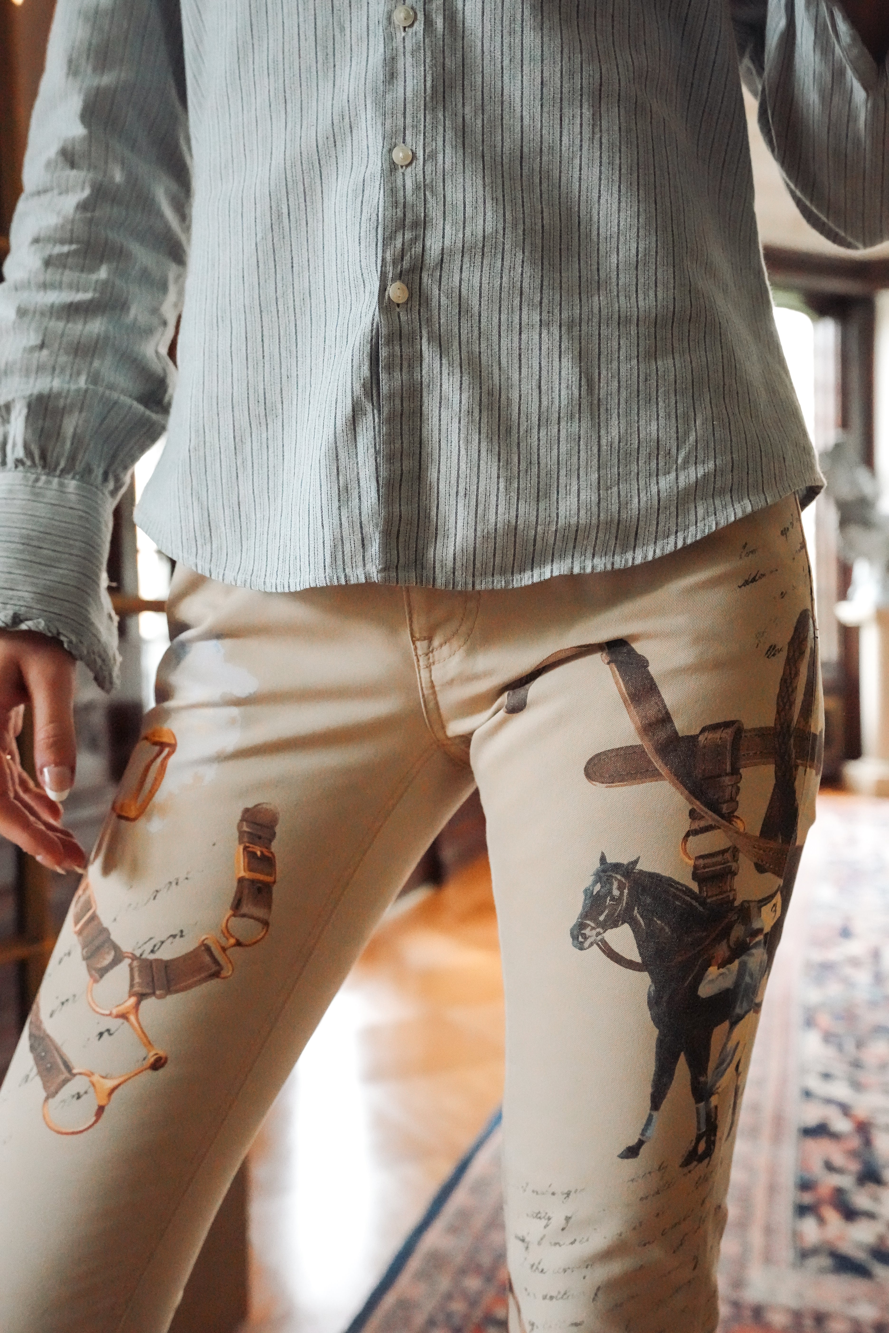Rare Ralph Lauren Equestrian Print Pants (XXS-XS)