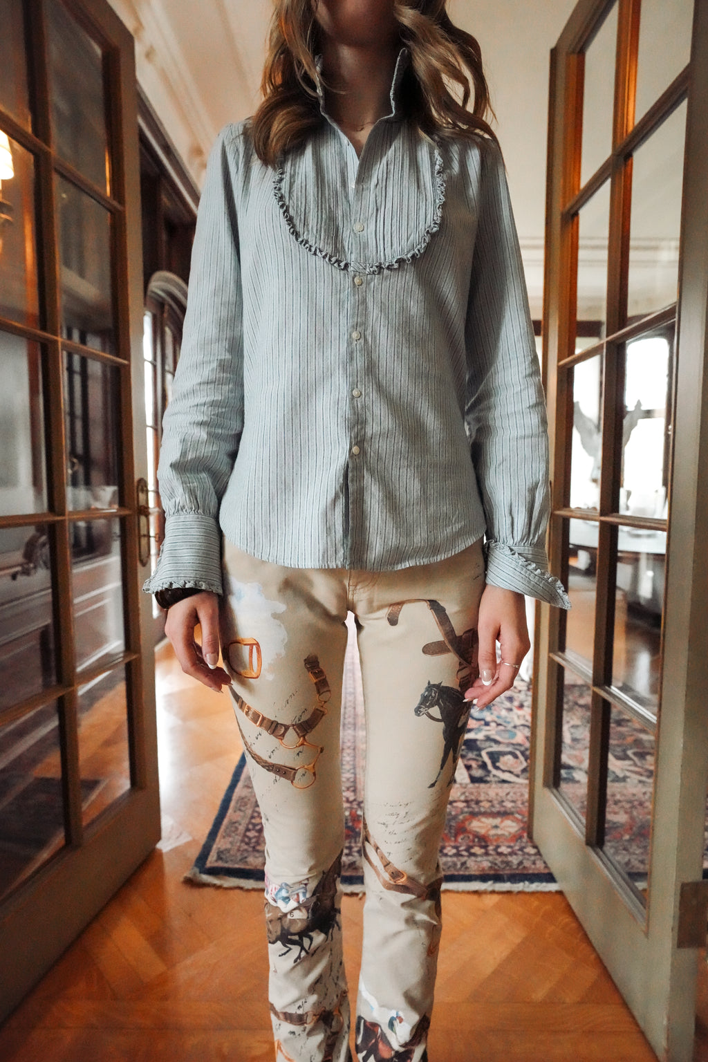 Vintage Ralph Lauren Equestrian Print  Pants (XXS-XS)