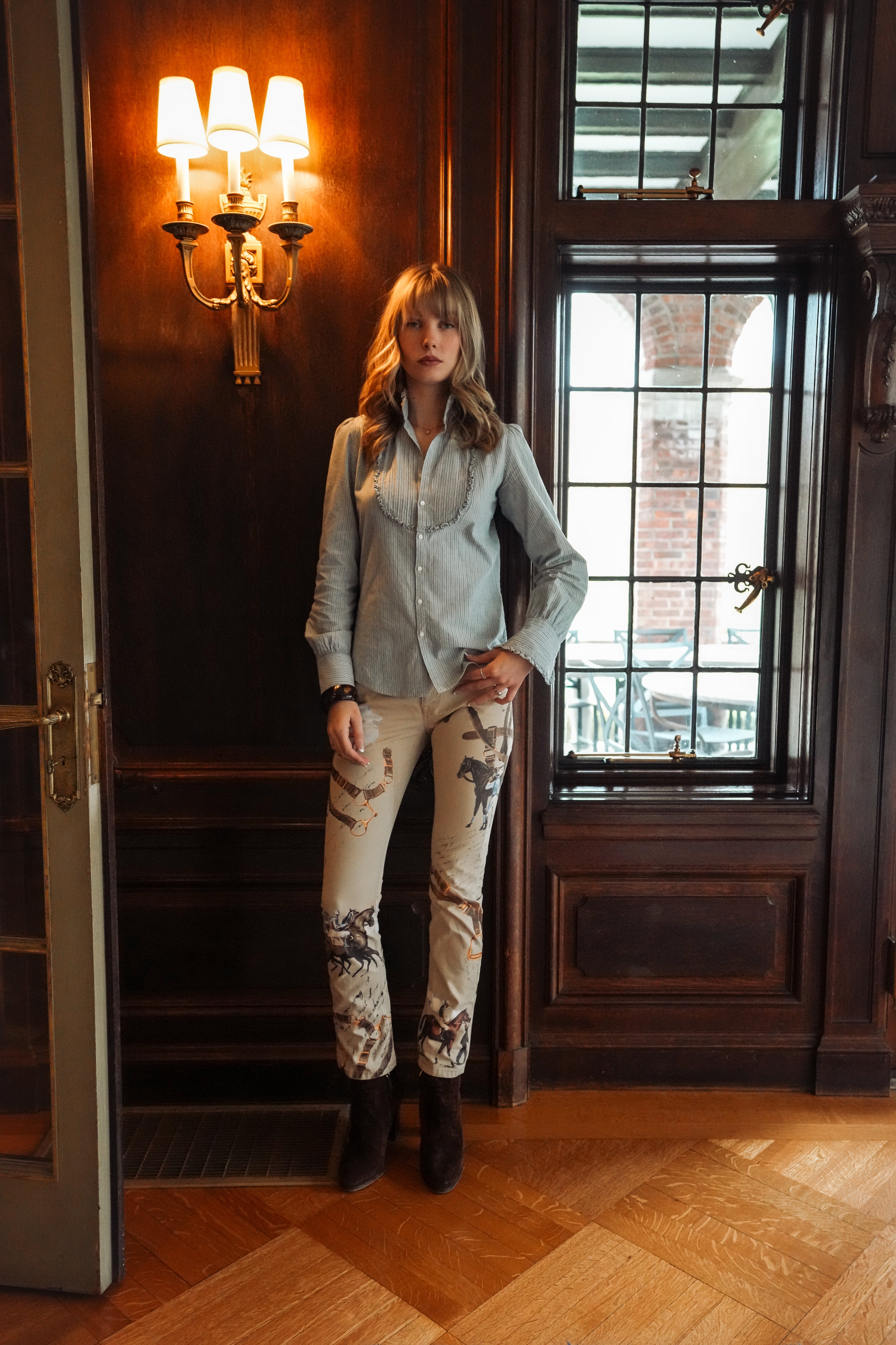 Vintage Ralph Lauren Equestrian Print  Pants (XXS-XS)