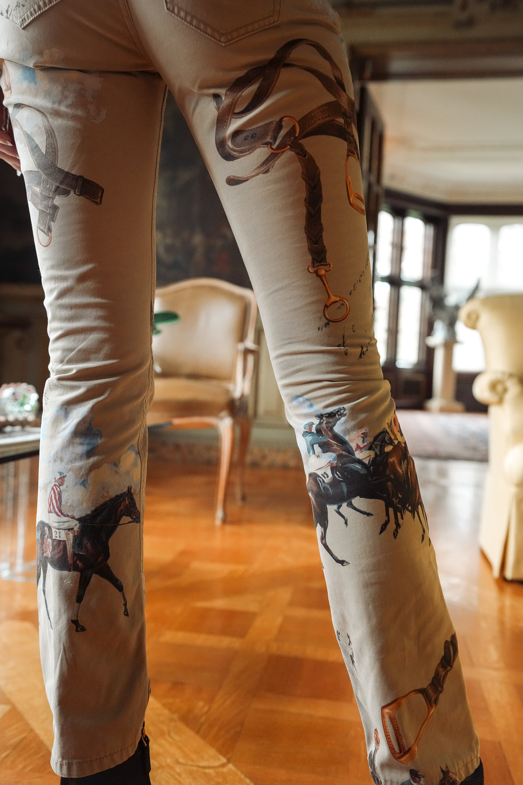 Vintage Ralph Lauren Equestrian Print  Pants (XXS-XS)