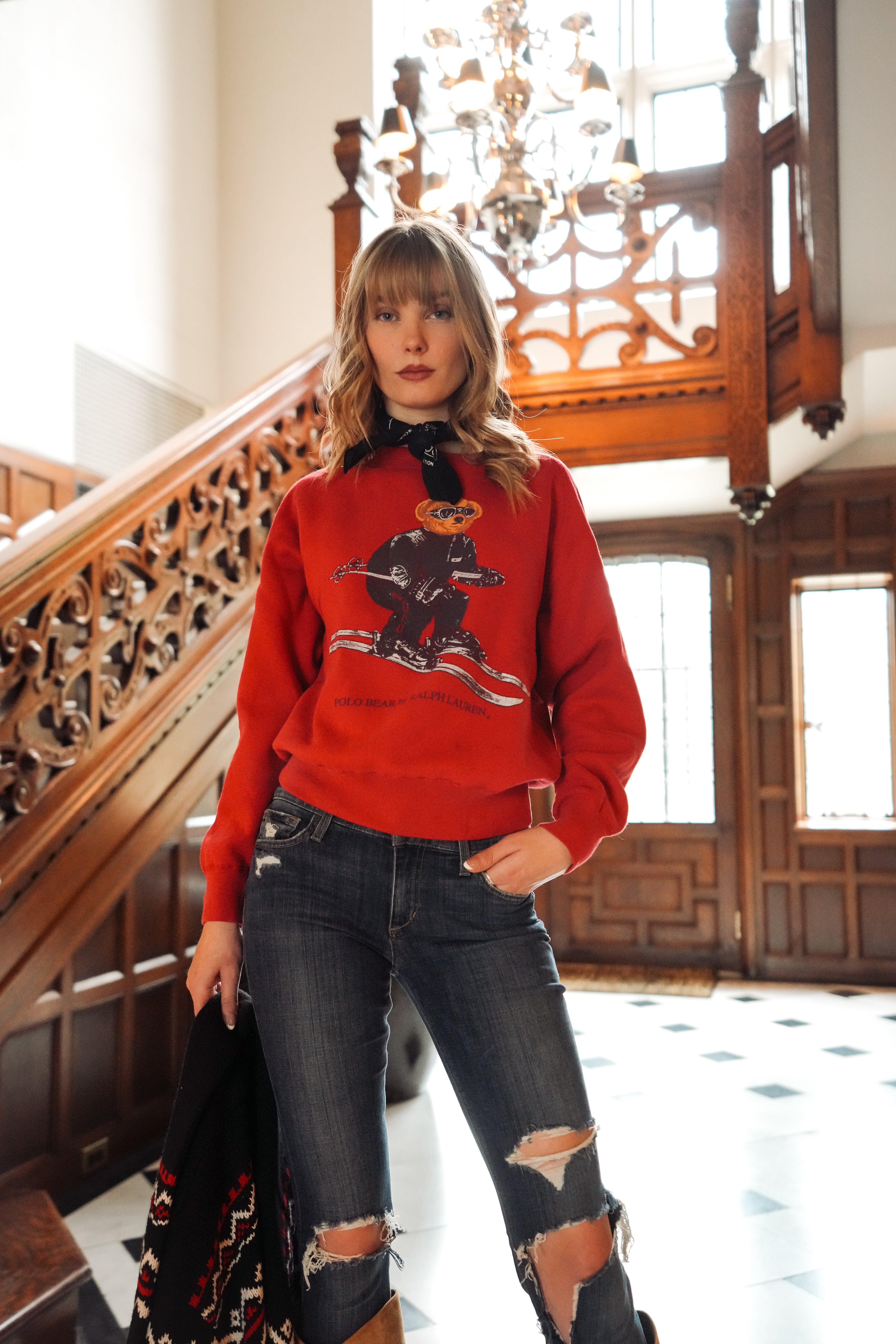 Vintage Ralph Lauren Ski Bear Sweatshirt (XS-M)