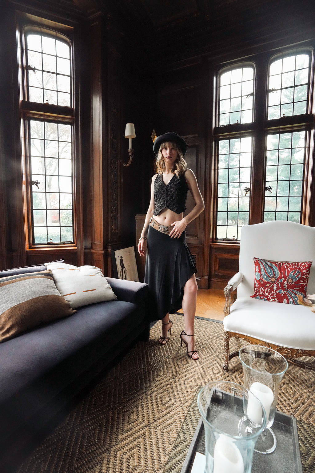 Vintage RRL Beaded Tuxedo Vest (XXS-XS)