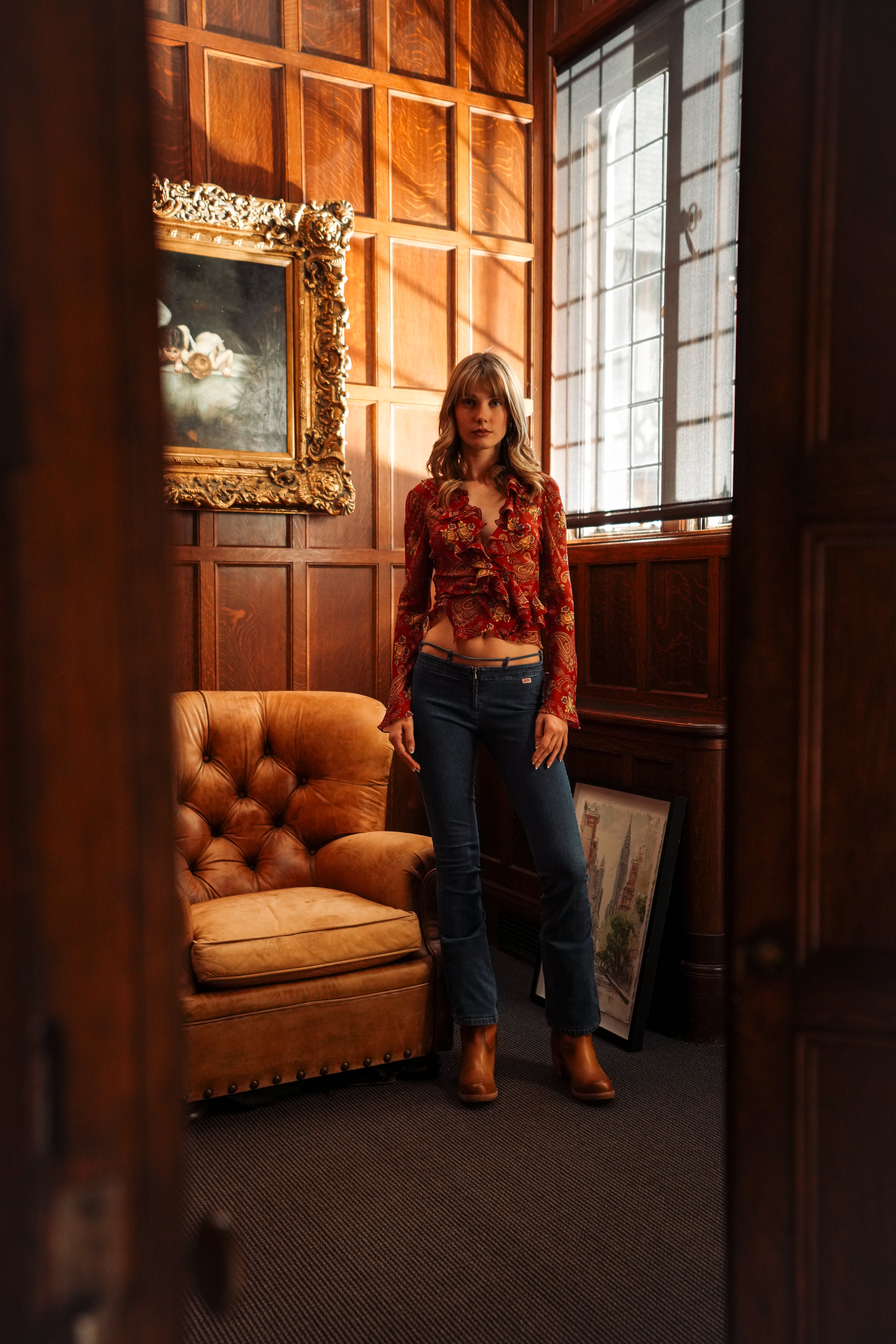 Vintage Miss Sixty Low-Rise Belted Jeans (XS-S)