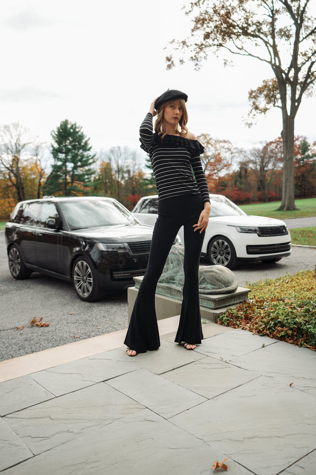 Vintage Ralph Lauren Ruffle-Trim Sweater (XS-S)