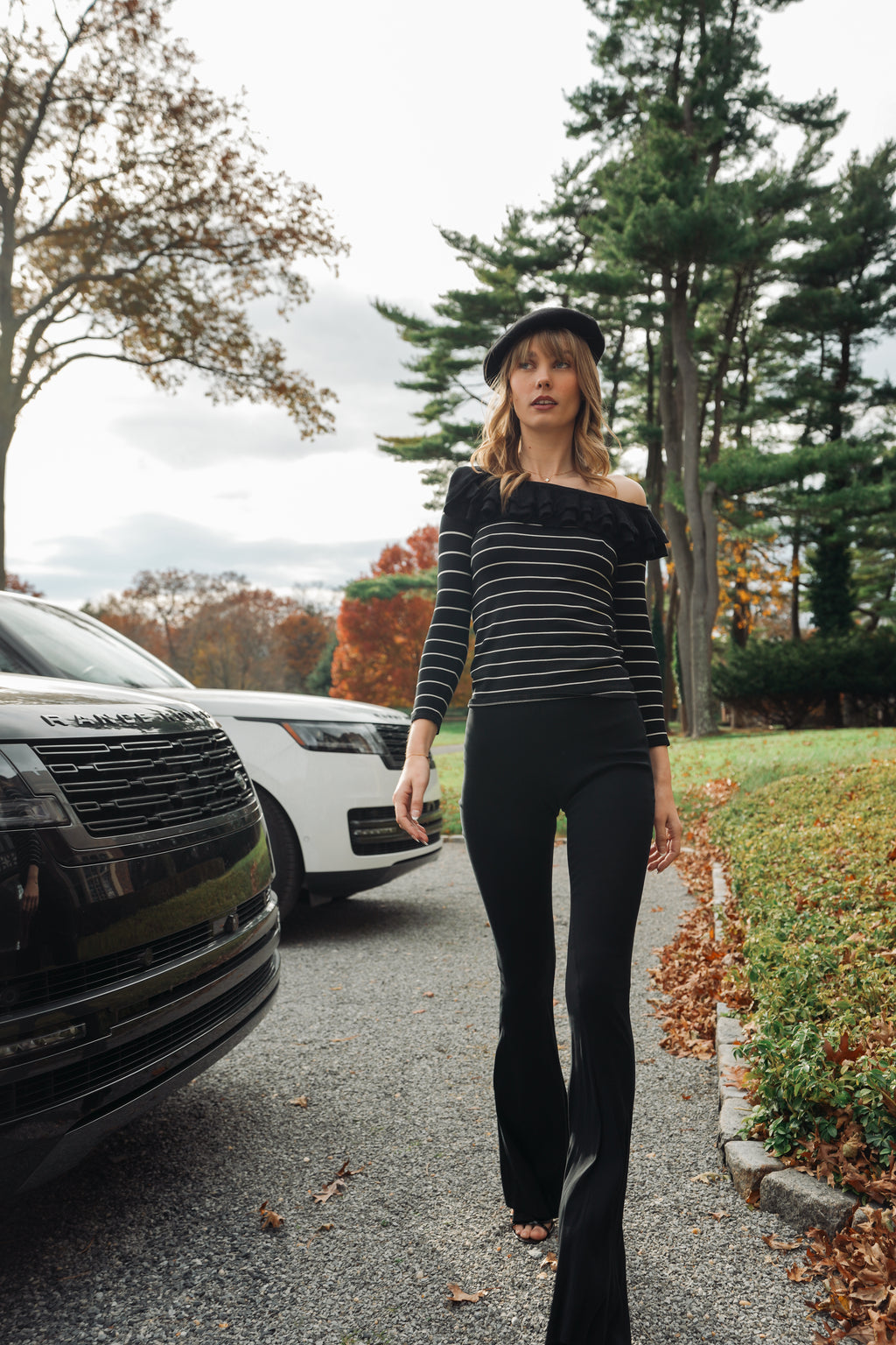 Vintage Ralph Lauren Ruffle-Trim Sweater (XS-S)