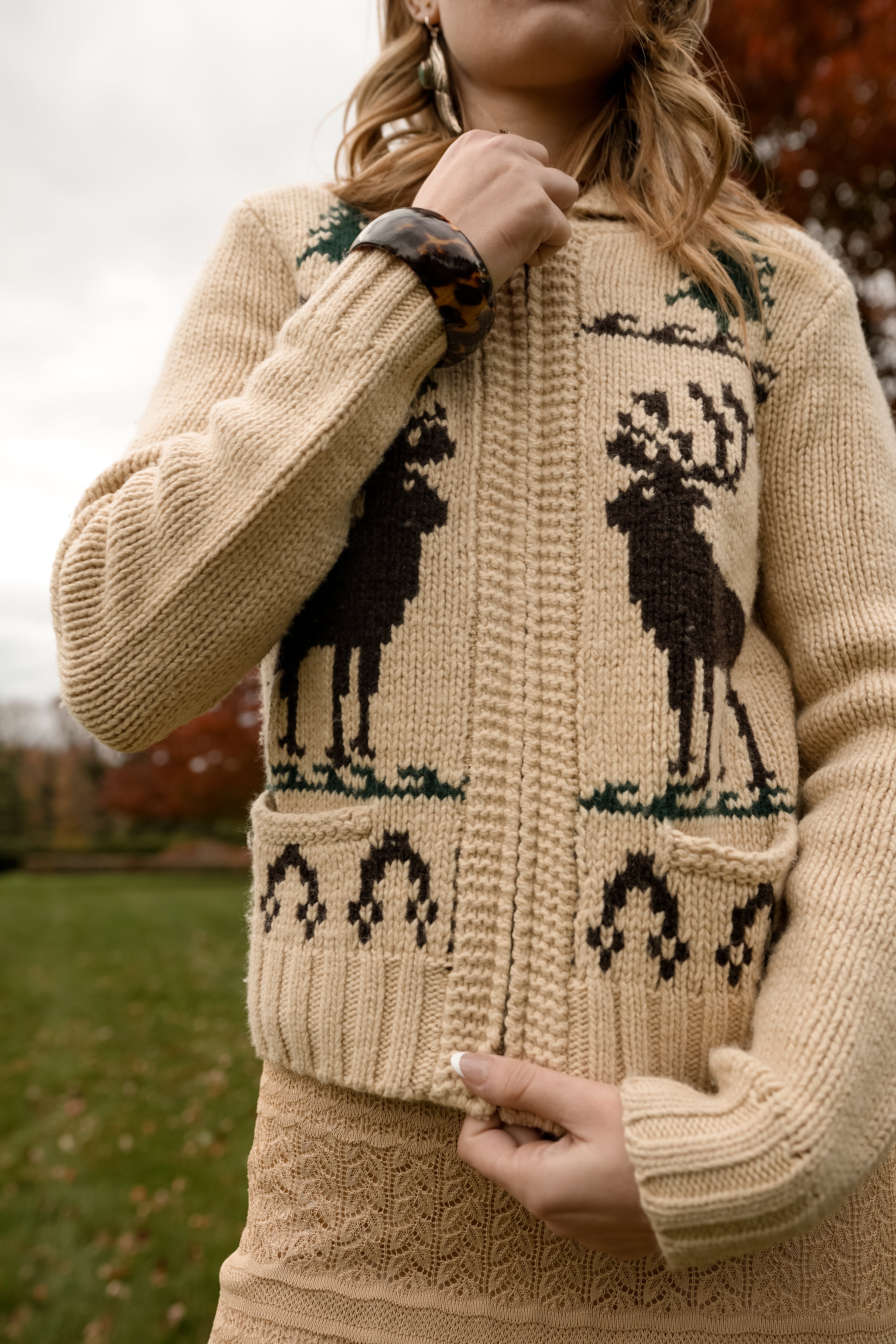RL Rugby Winter Wool Sweater – Deer Pattern (S-M)