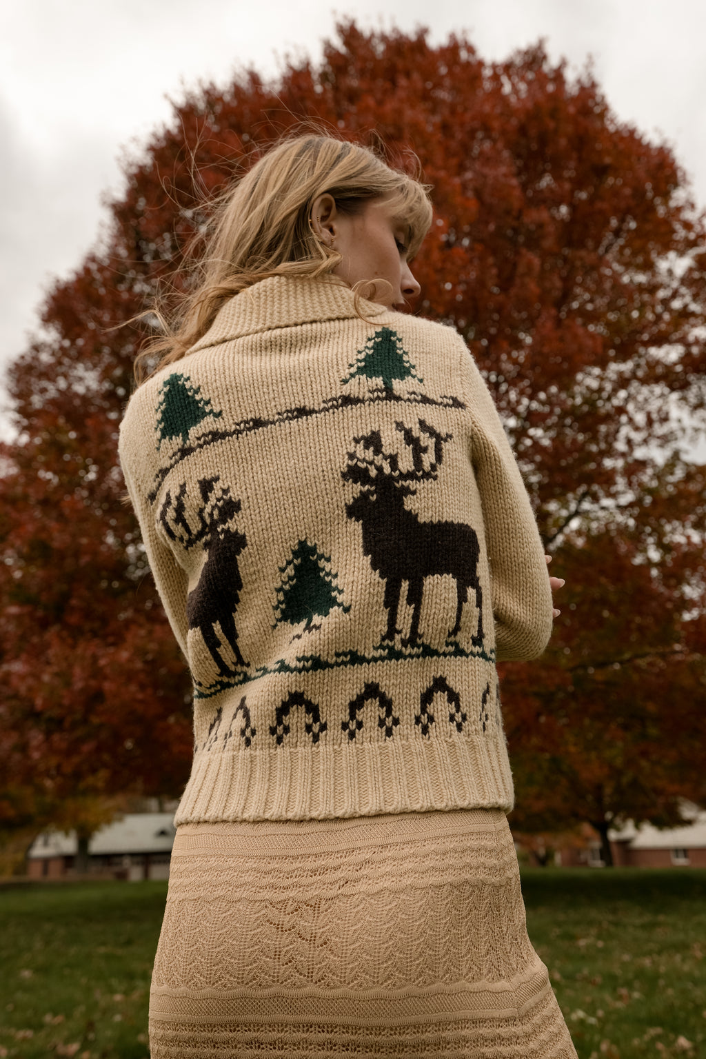 RL Rugby Winter Wool Sweater – Deer Pattern (S-M)