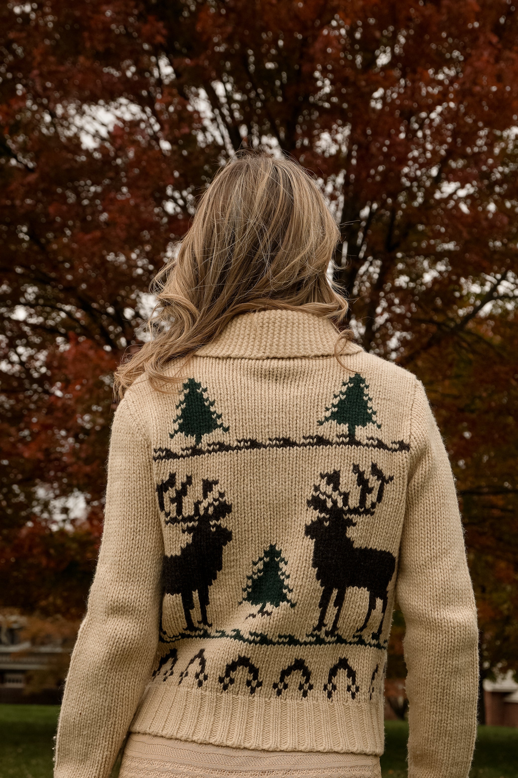 RL Rugby Winter Wool Sweater – Deer Pattern (S-M)