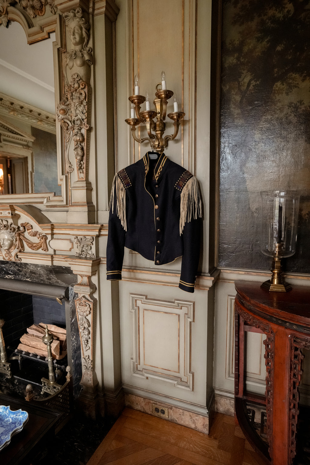 Vintage Double D Ranch Military Fringe Jacket (S-M)