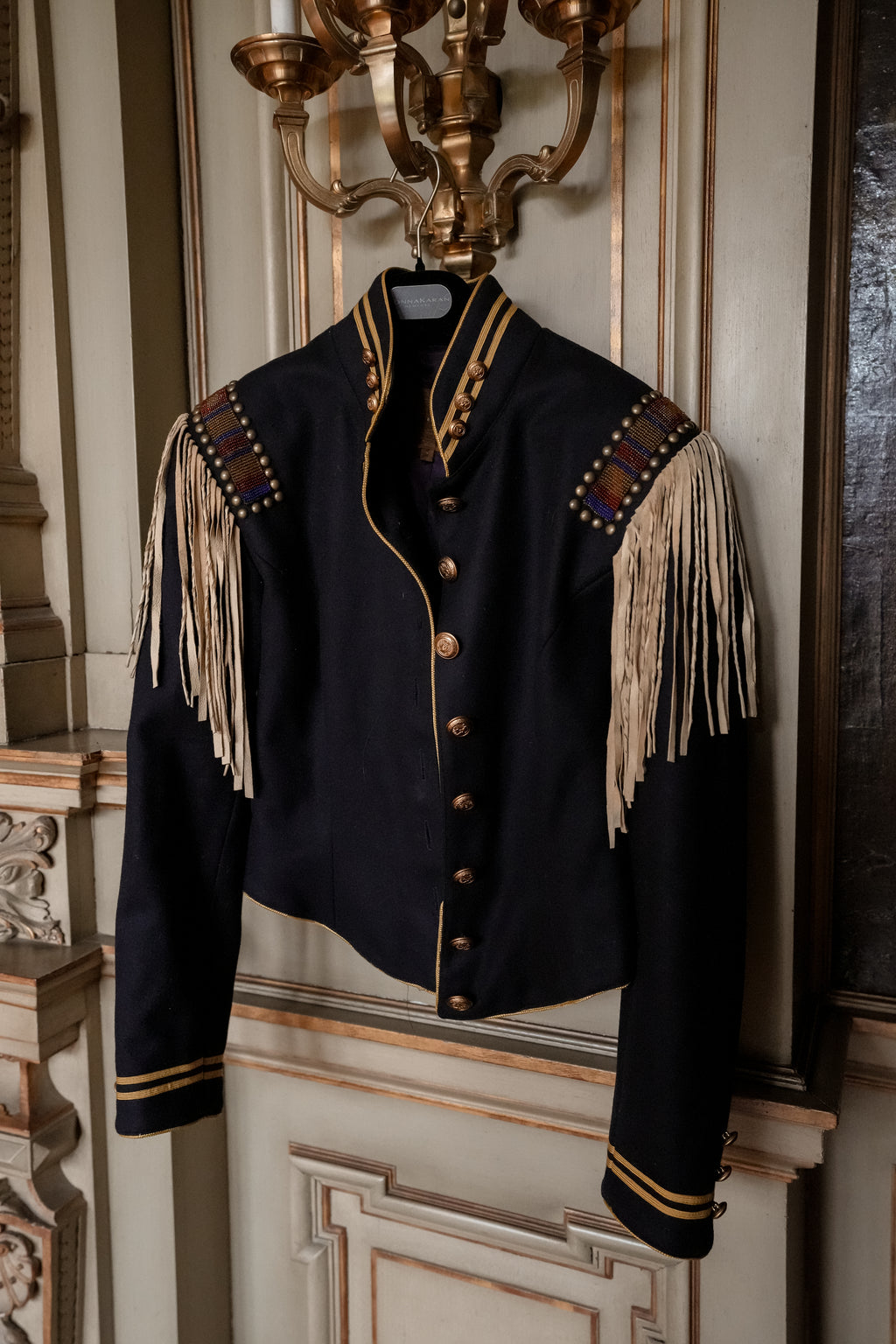 Vintage Double D Ranch Military Fringe Jacket (S-M)