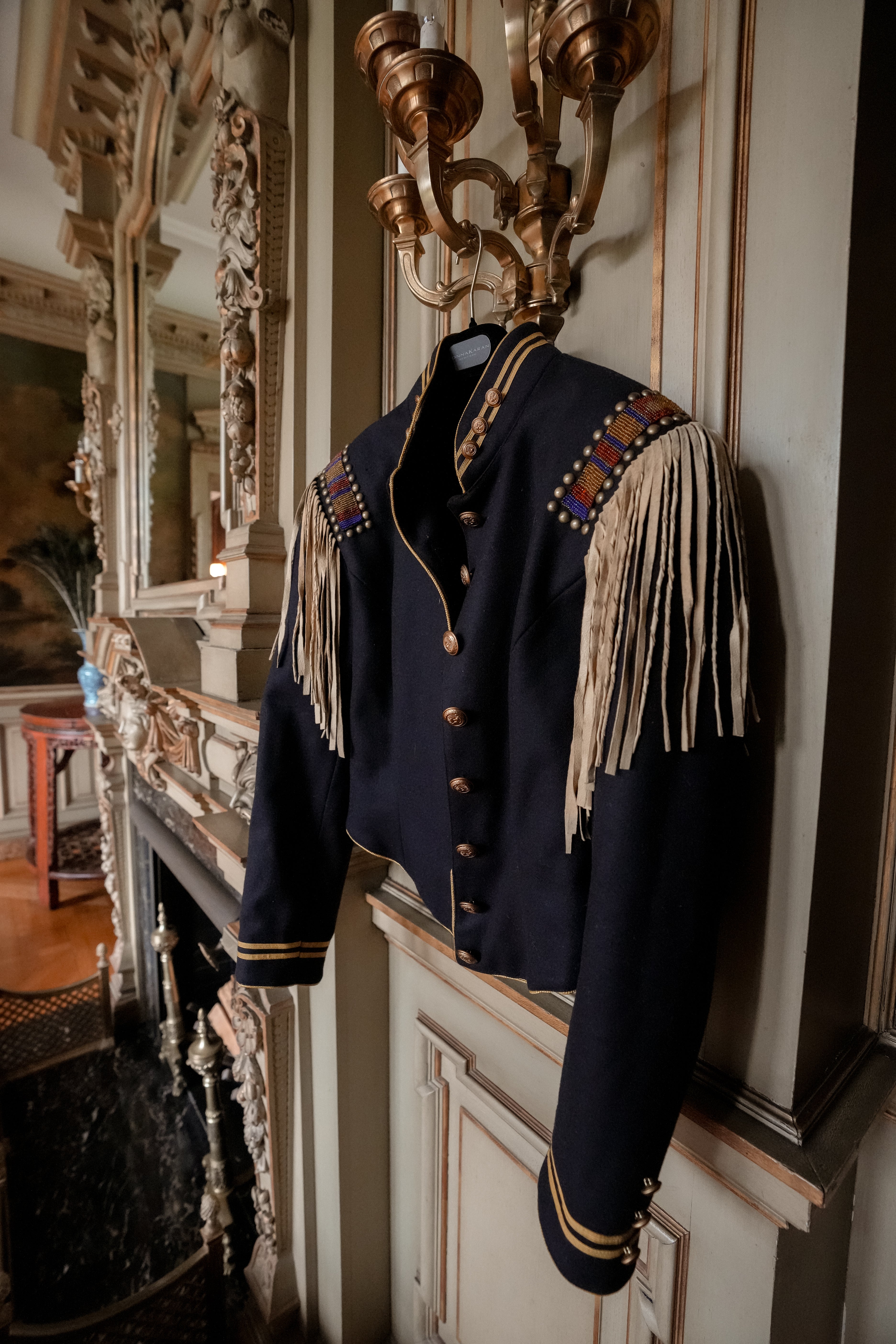 Vintage Double D Ranch Military Fringe Jacket (S-M)