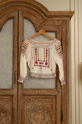 Vintage white cotton blouse with handmade embroidery