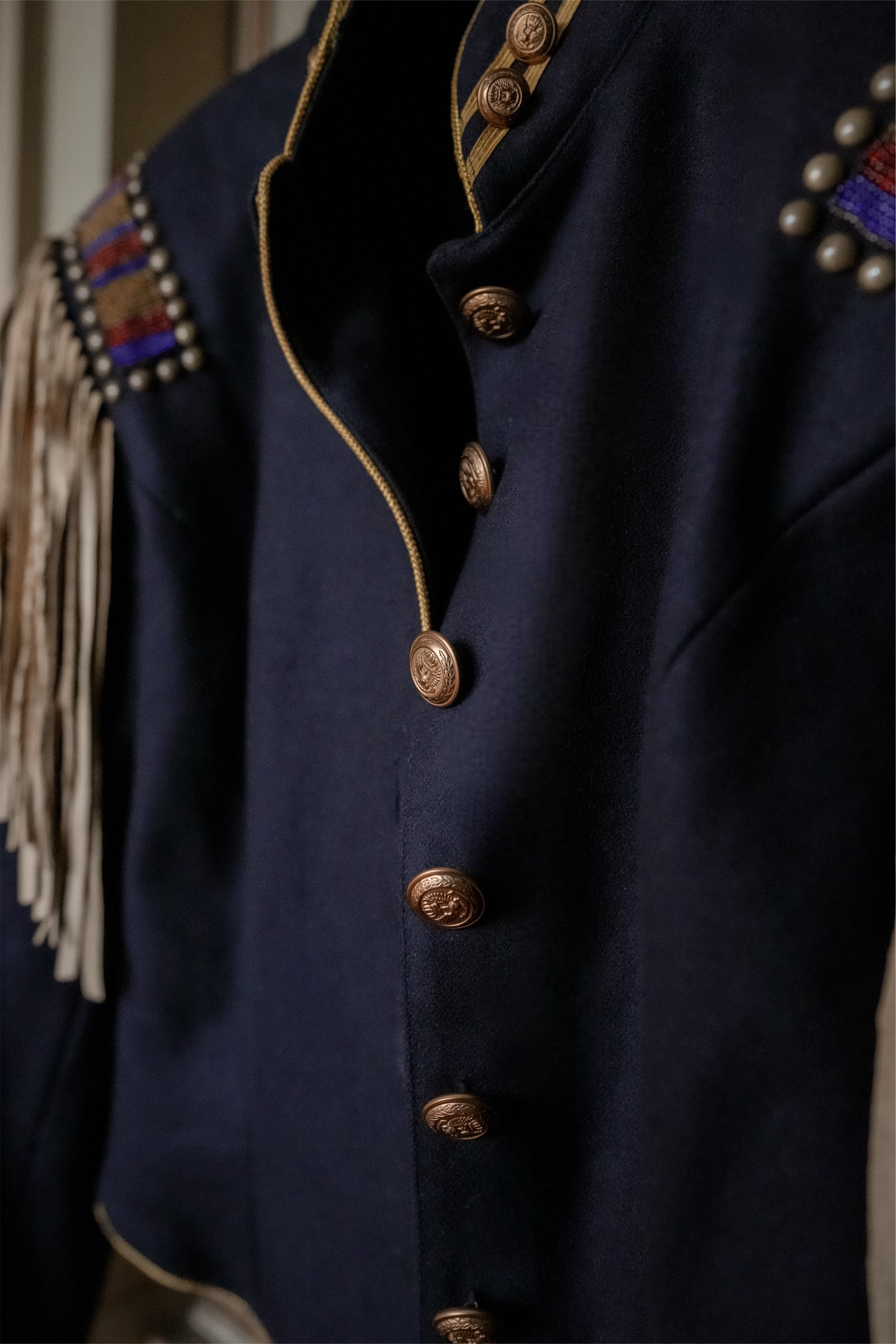 Vintage Double D Ranch Military Fringe Jacket (S-M)