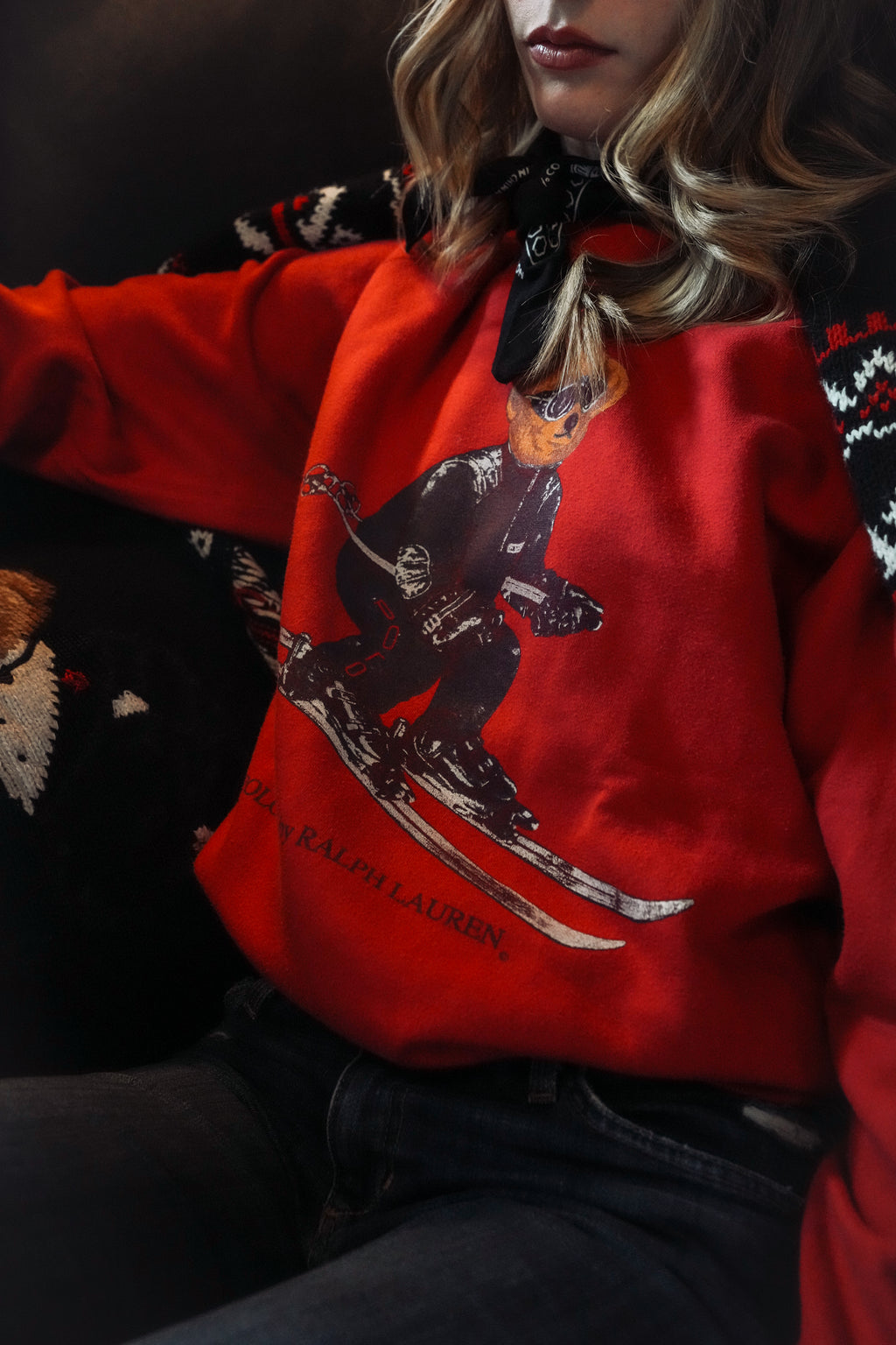 Vintage Ralph Lauren Ski Bear Sweatshirt (XS-M)